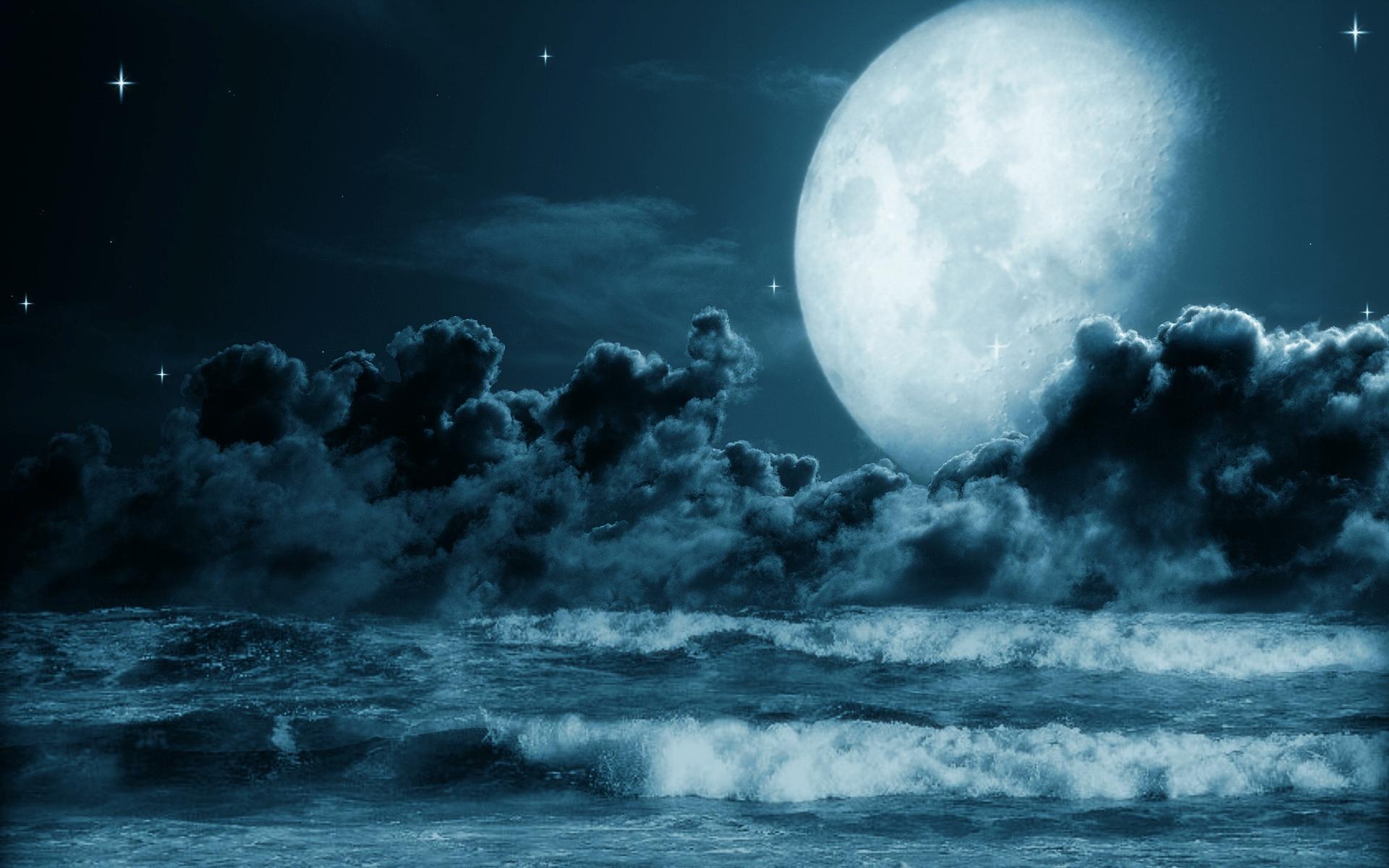 Full Moon Night PicsArt Background Free Stock Image