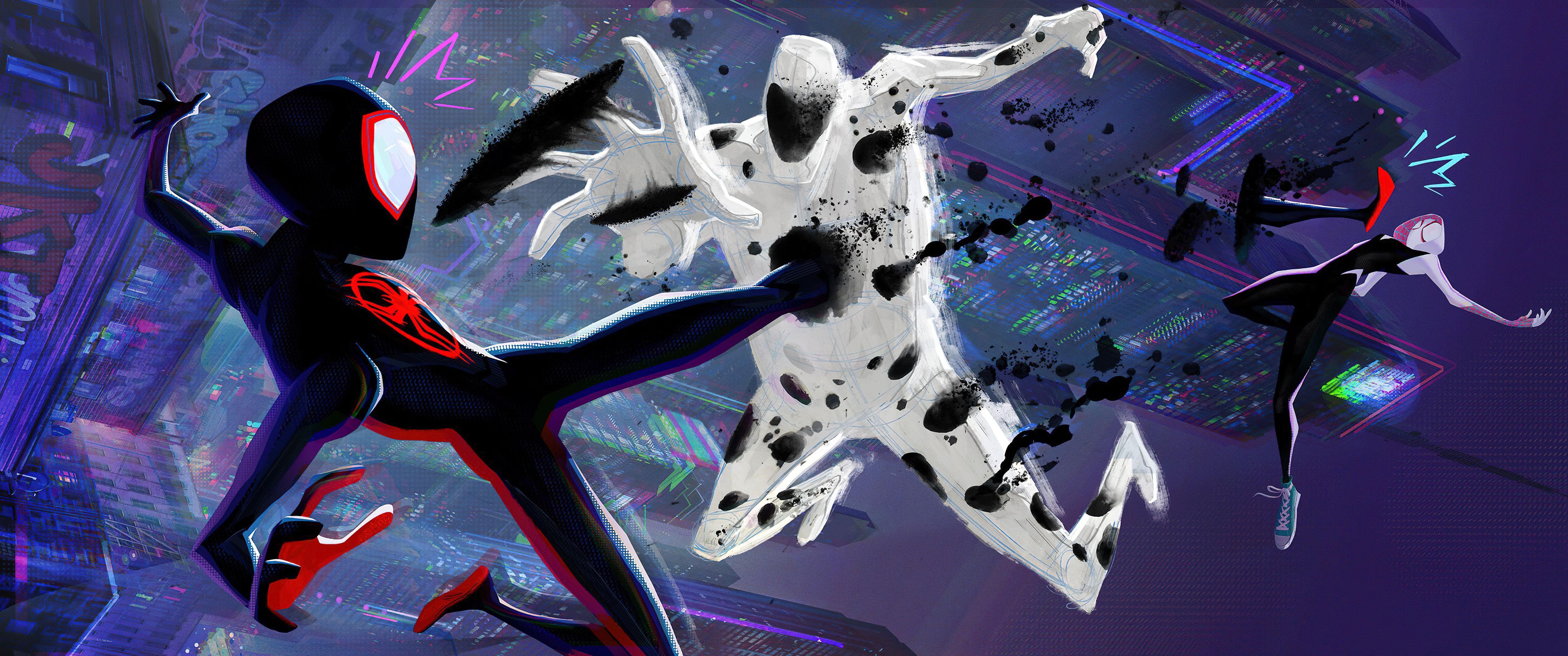 5158x2160 Spider Man: Across The Spider Verse Wallpaper 4K, Boss Fight, Spider Gwen