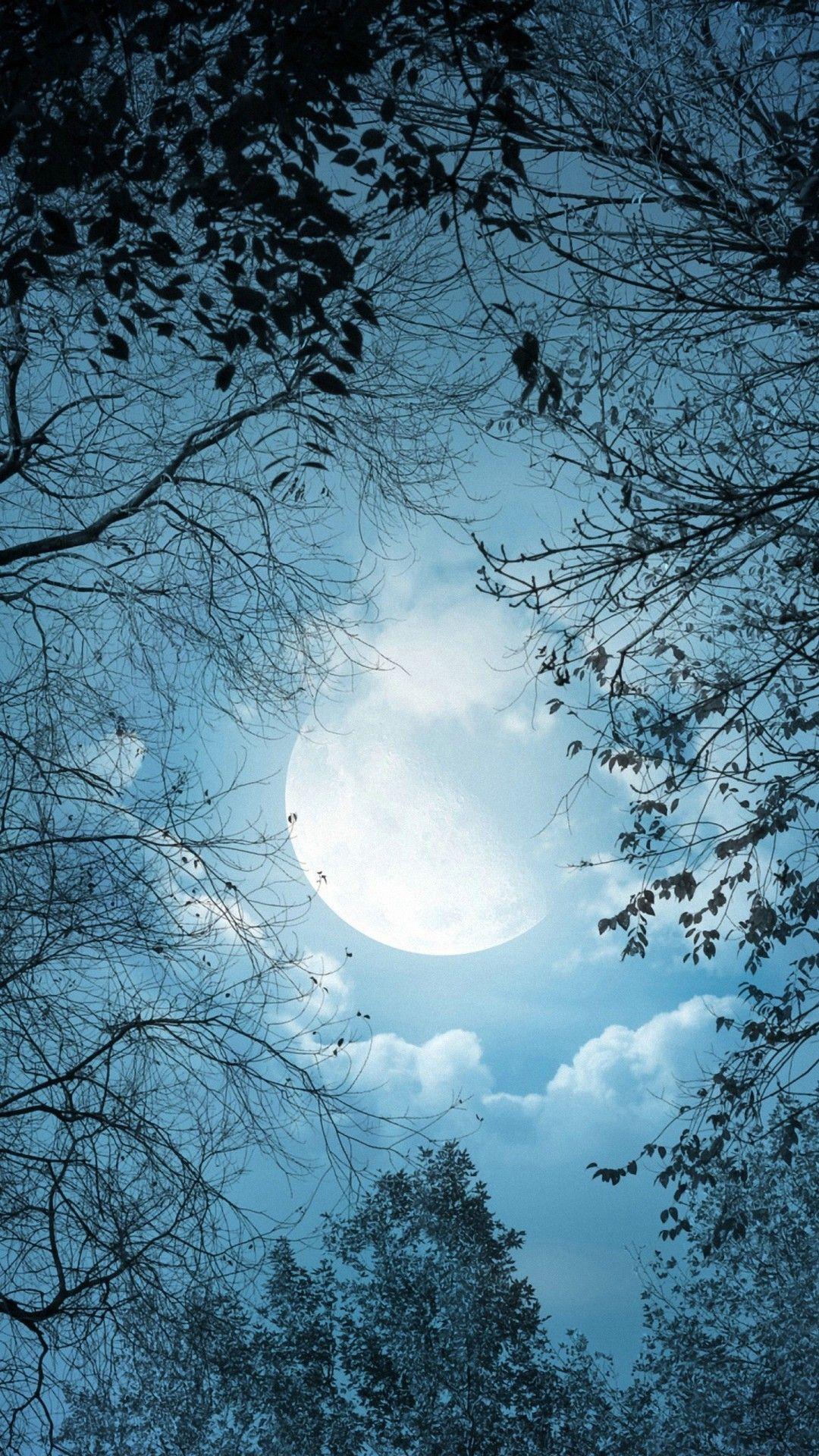 Dark moon, blue, HD phone wallpaper | Peakpx