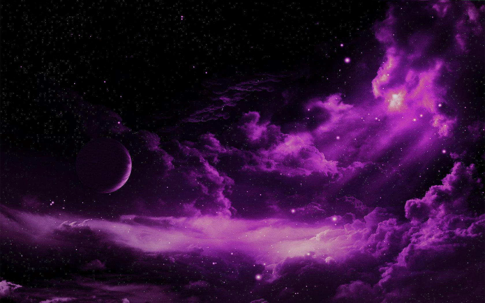 1680x1050 Celestial Purple Clouds Wallpaper at