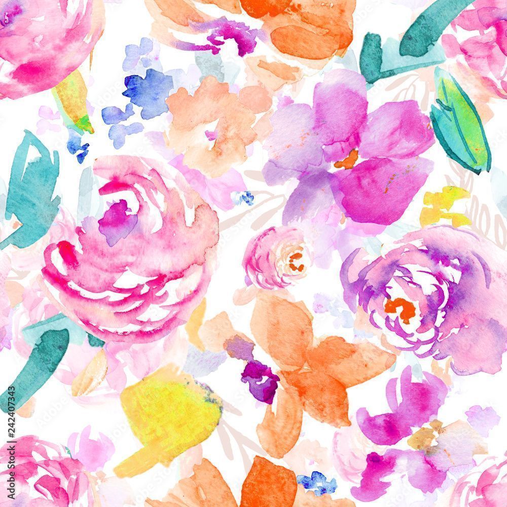 1000x1000 Wild, Colorful Watercolor Flower