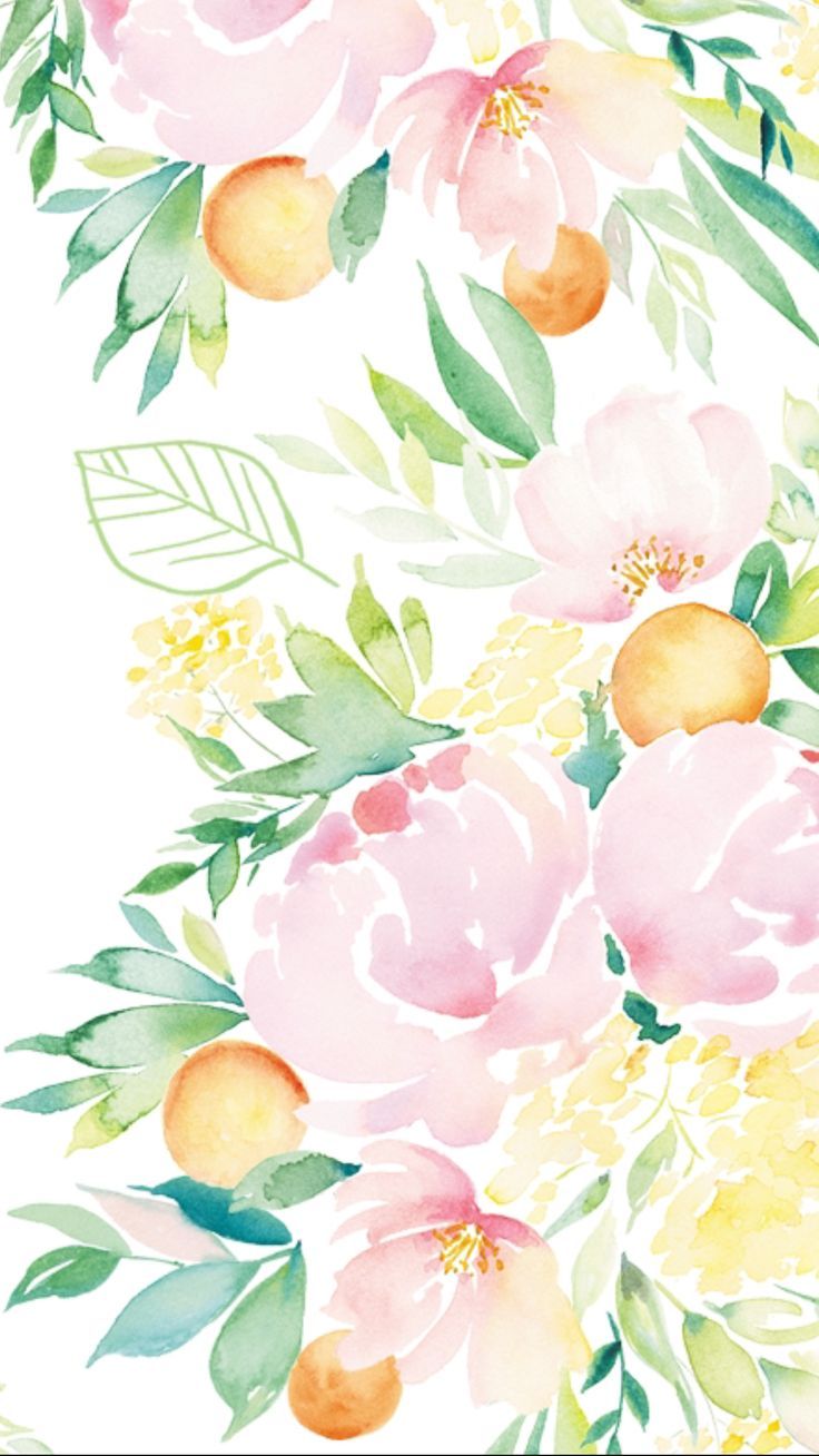 736x1308 Watercolor wallpaper, Floral watercolor