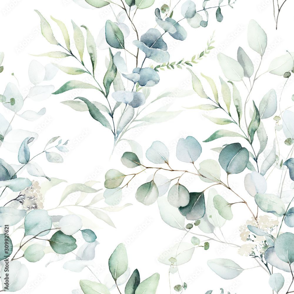 1000x1000 Seamless watercolor floral pattern