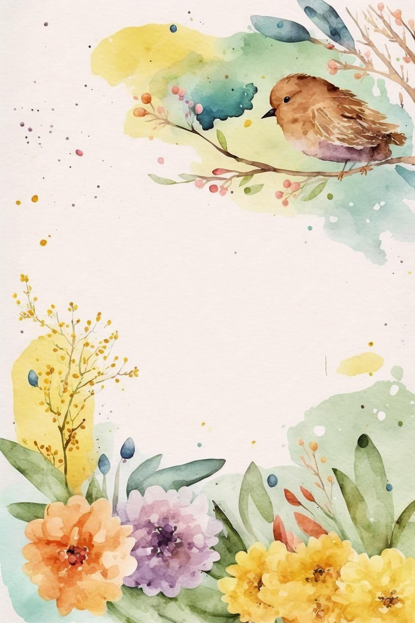 1333x2000 Watercolor easter spring floral