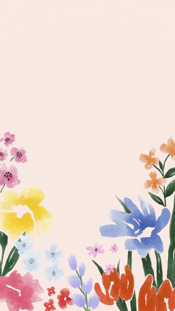 720x1279 flowers mobile wallpaper, watercolor