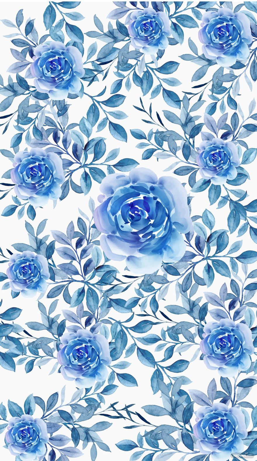 880x1574 FREE Blue Watercolor Template
