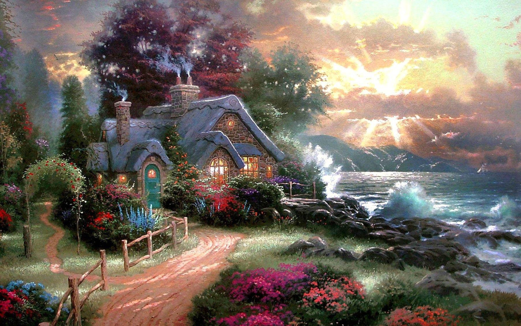 1805x1128 Beautiful, Cottage, Garden, Free, Desktop, Wallpaper, High