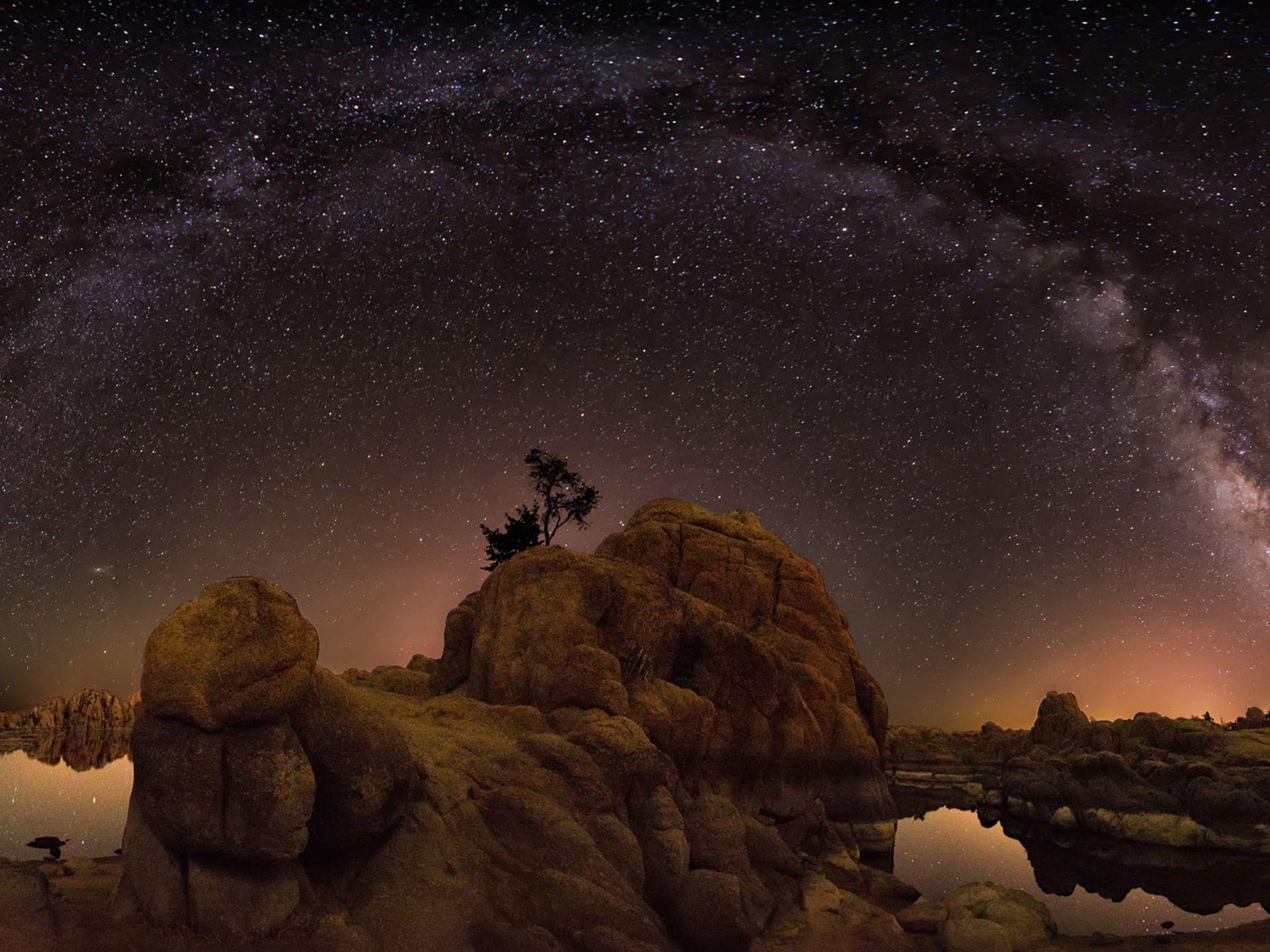 1920x1440 Milky Way Watson Lake In The Night In Prescott Arizona Night