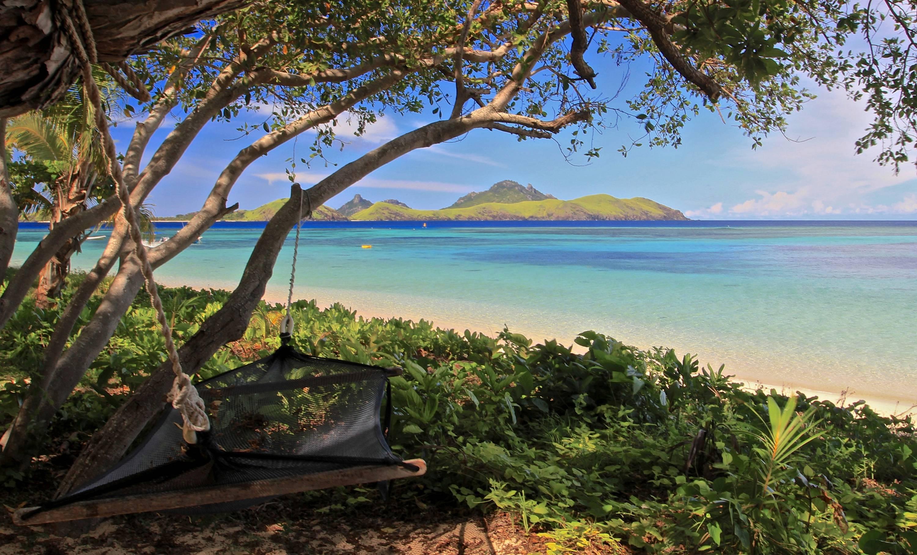 3000x1816 Hammock on Beach Fiji HD desktop wallpaper : Widescreen