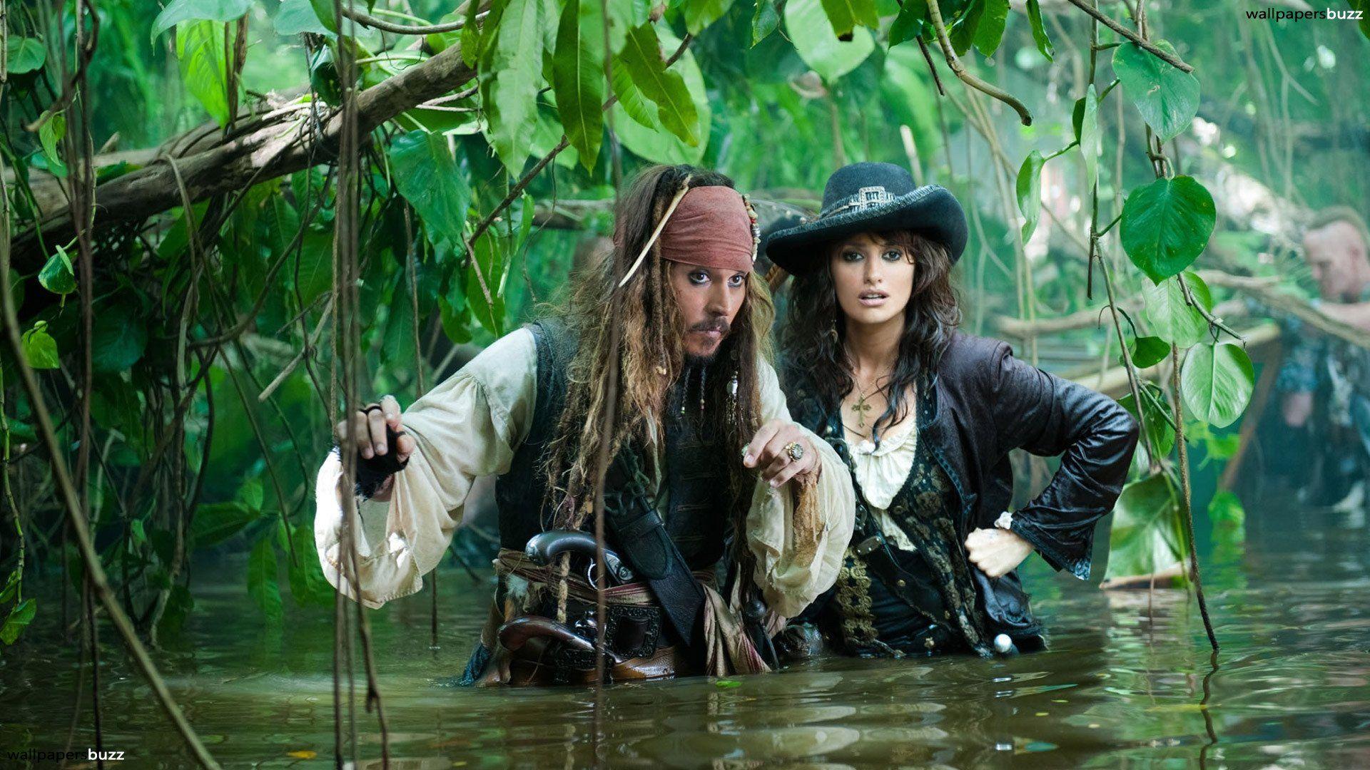 1920x1080 Jack Sparrow and Angelica HD Wallpaper