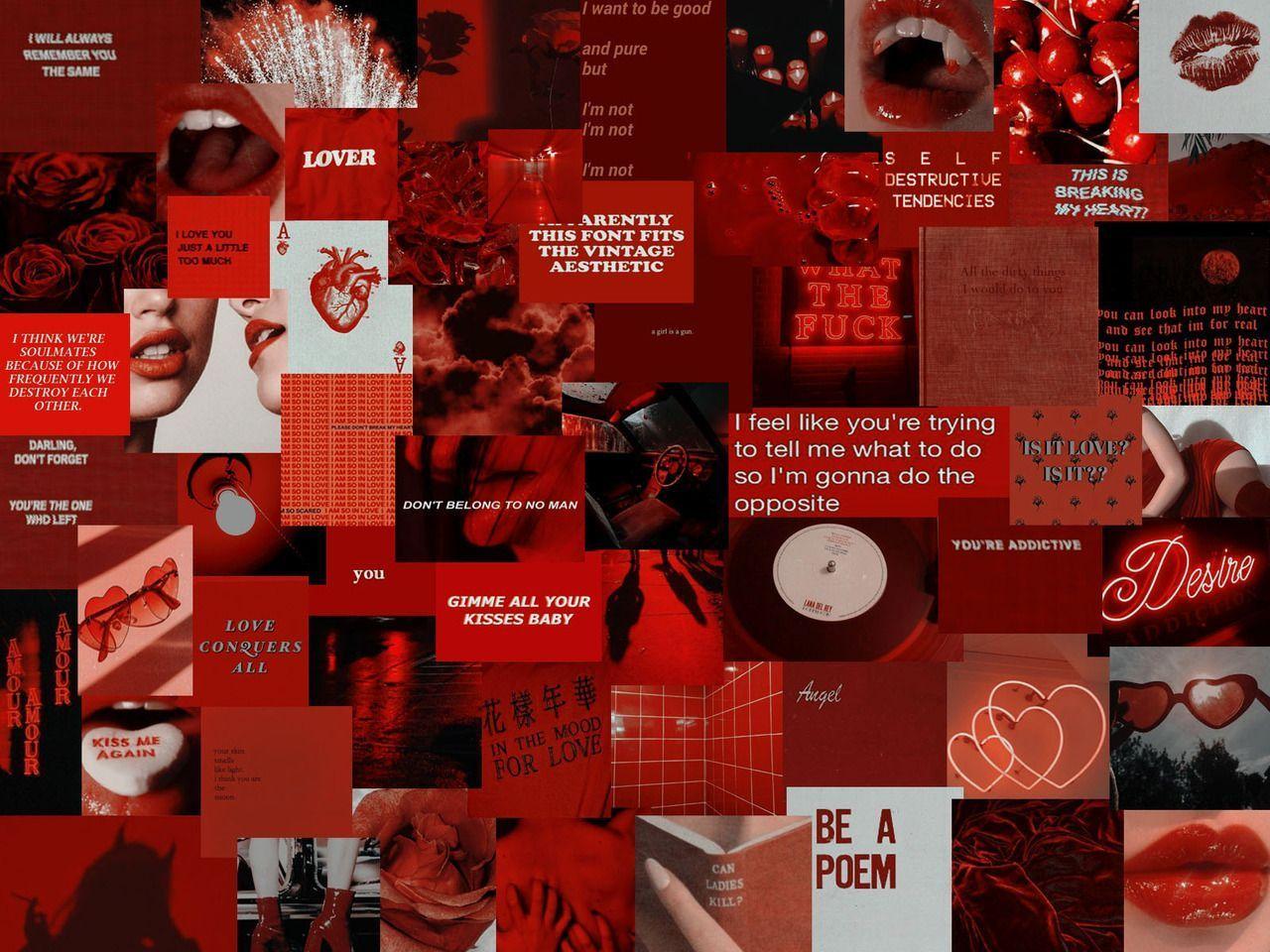 Red Aesthetic Collage in 2021 Red and black  Red  Red aesthetic Cool Red  Aesthetic HD phone wallpaper  Pxfuel