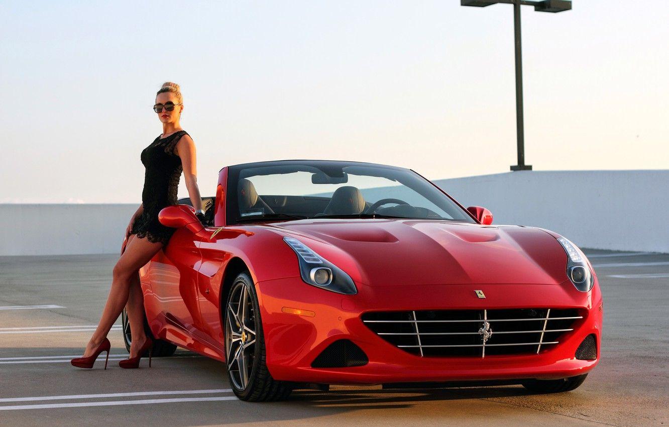 1332x850 Wallpaper girl, Ferrari, supercar, Ferrari, CA, California