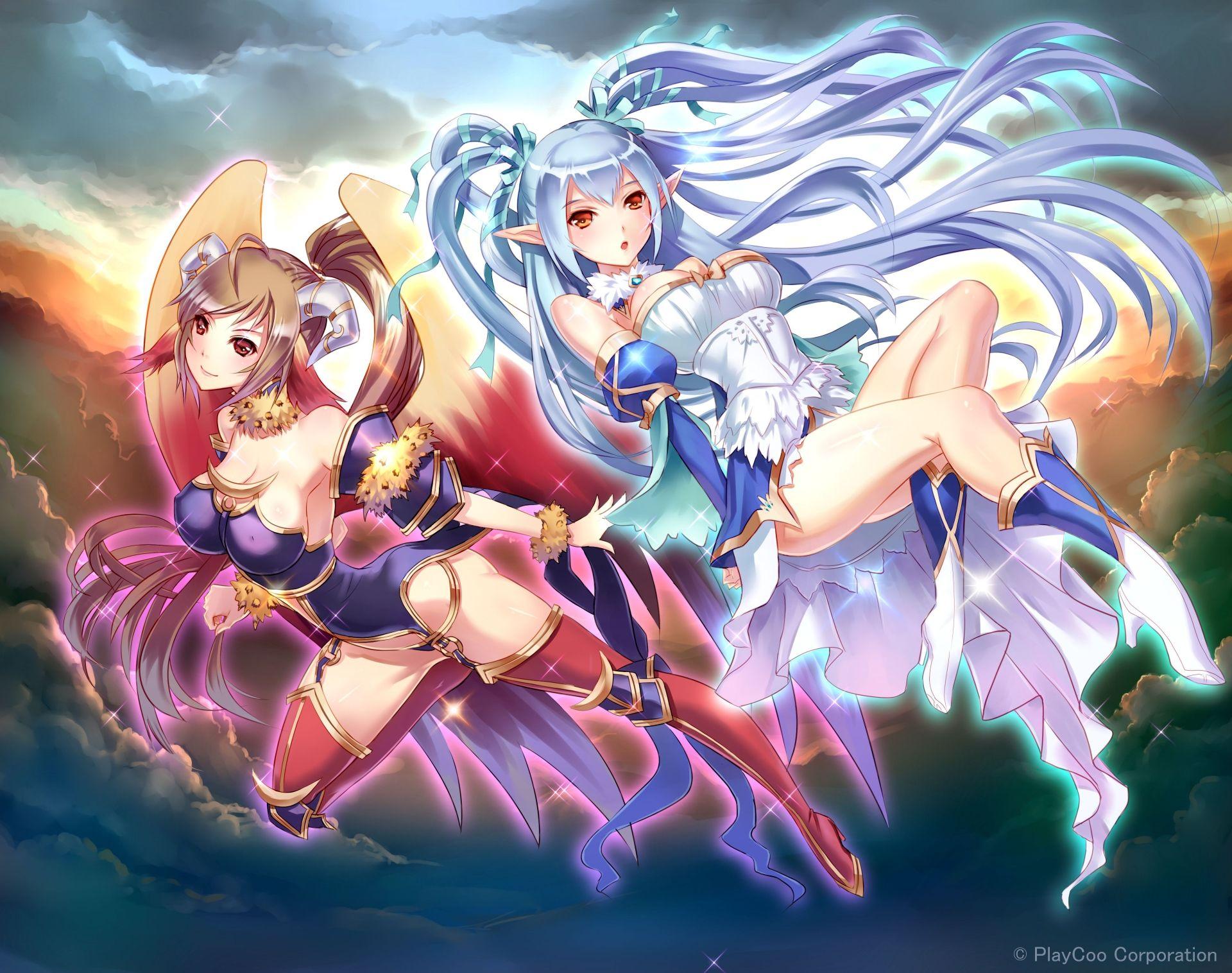 1920x1516 Download 1920x1516 Anime Girls, Elf Ears, Horns Wallpaper