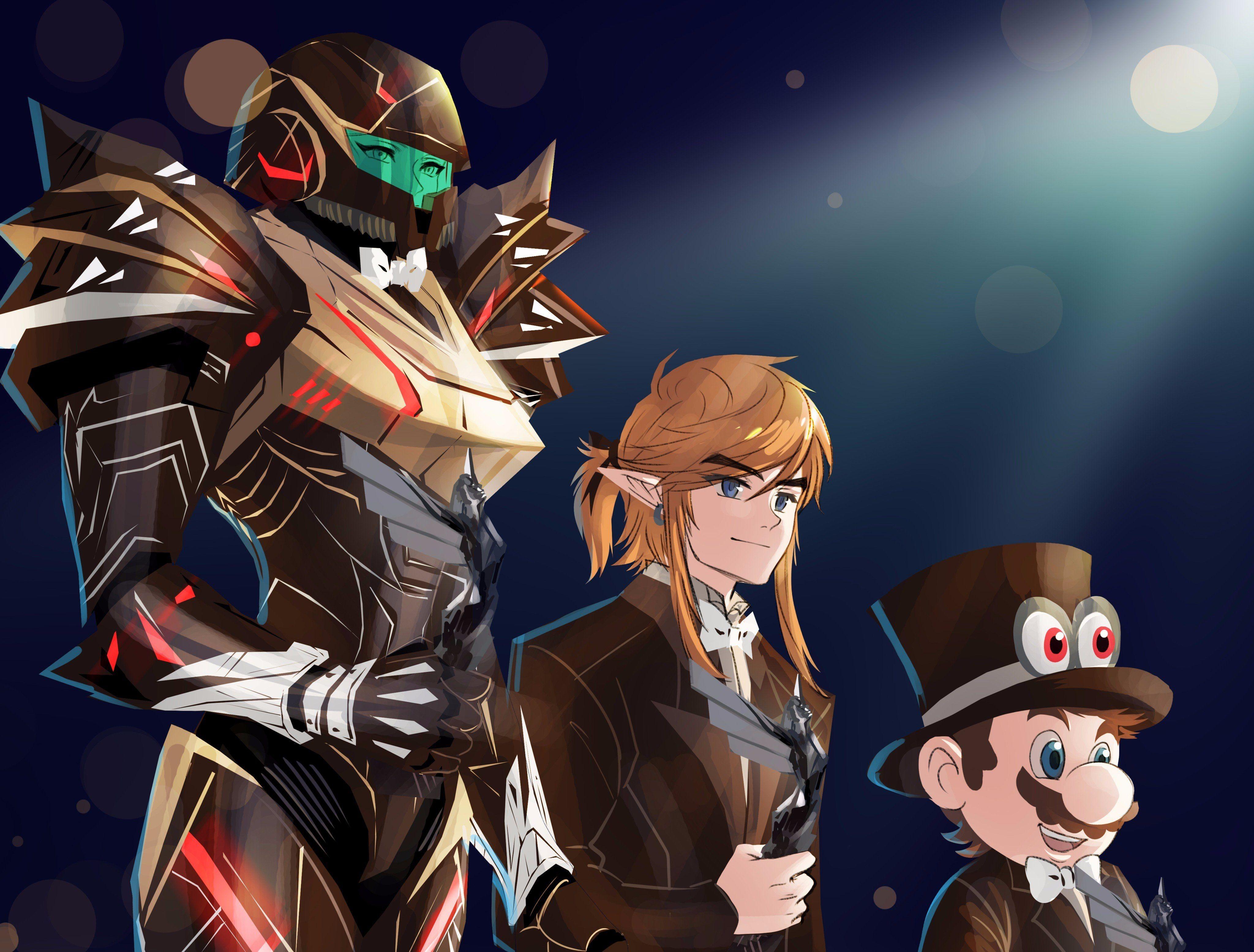 4096x3110 Super Mario Odyssey Samus Aran The Legend Of Zelda Crossover