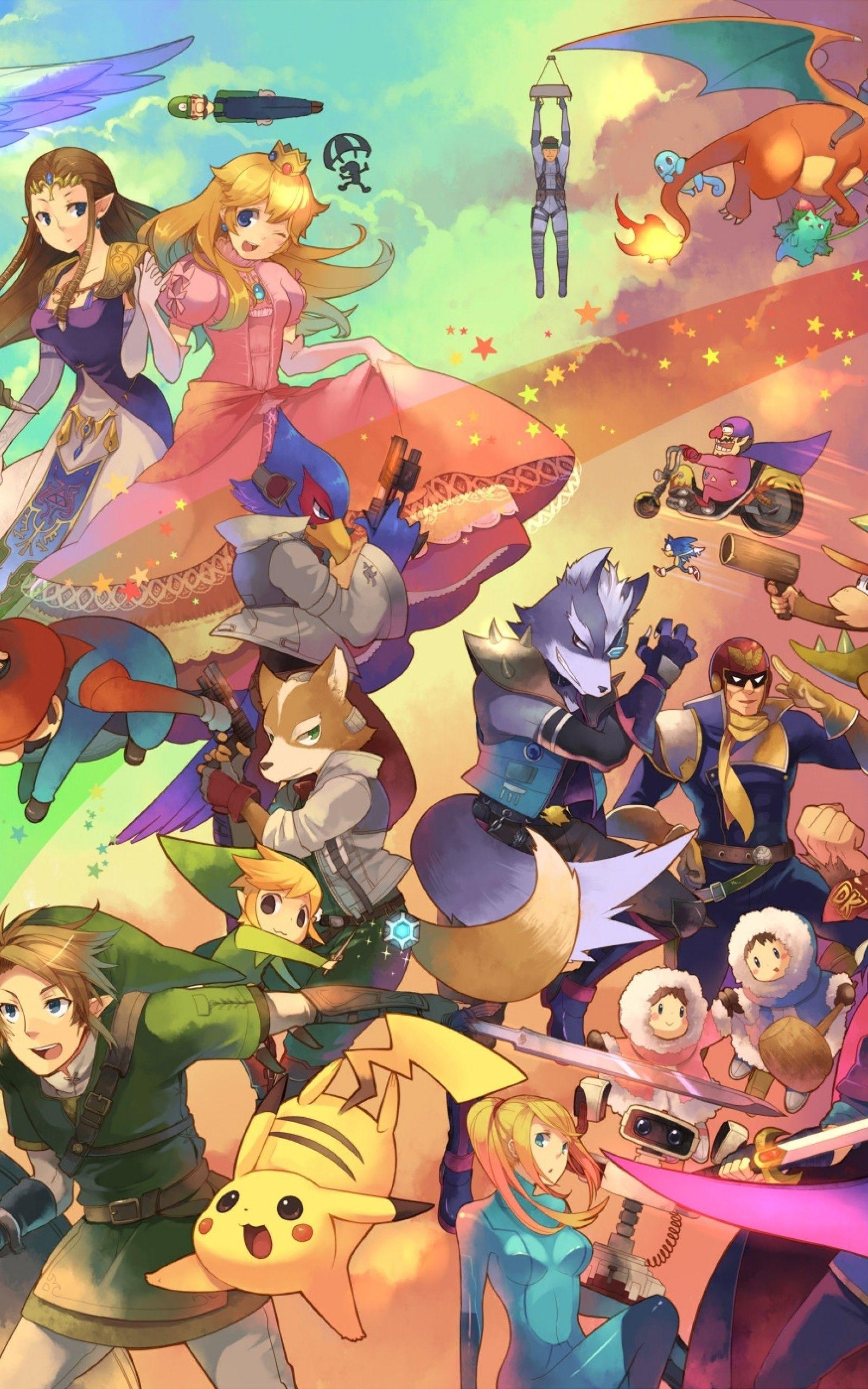 1600x2560 Download 1600x2560 Anime Crossover, Zelda, Pikachu, Pokemon