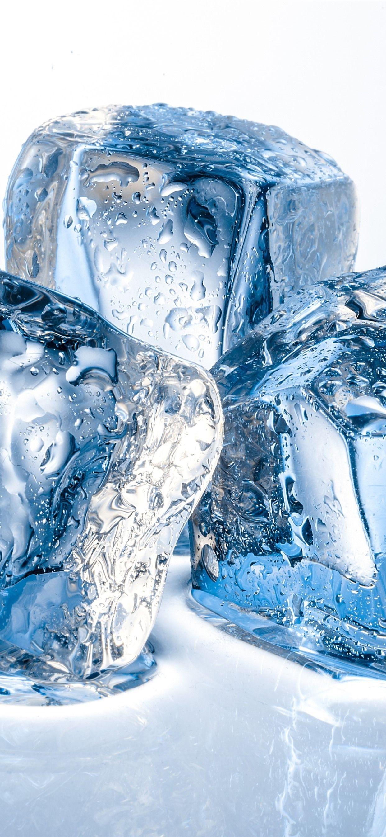 1242x2688 Ice cubes, water droplets, white background 1242x2688 iPhone