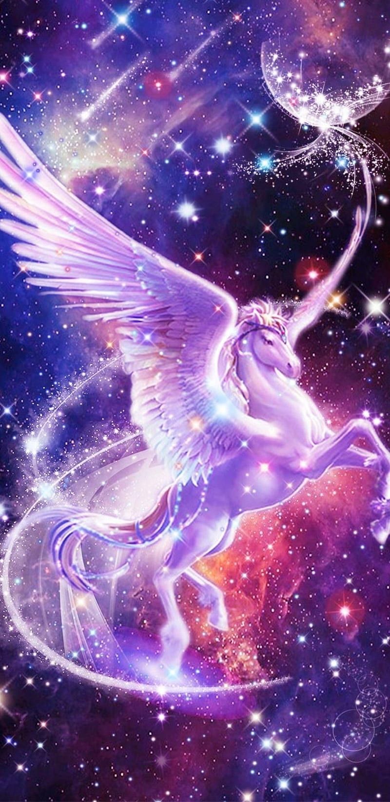 800x1644 Universe Unicorn, galaxy, girly