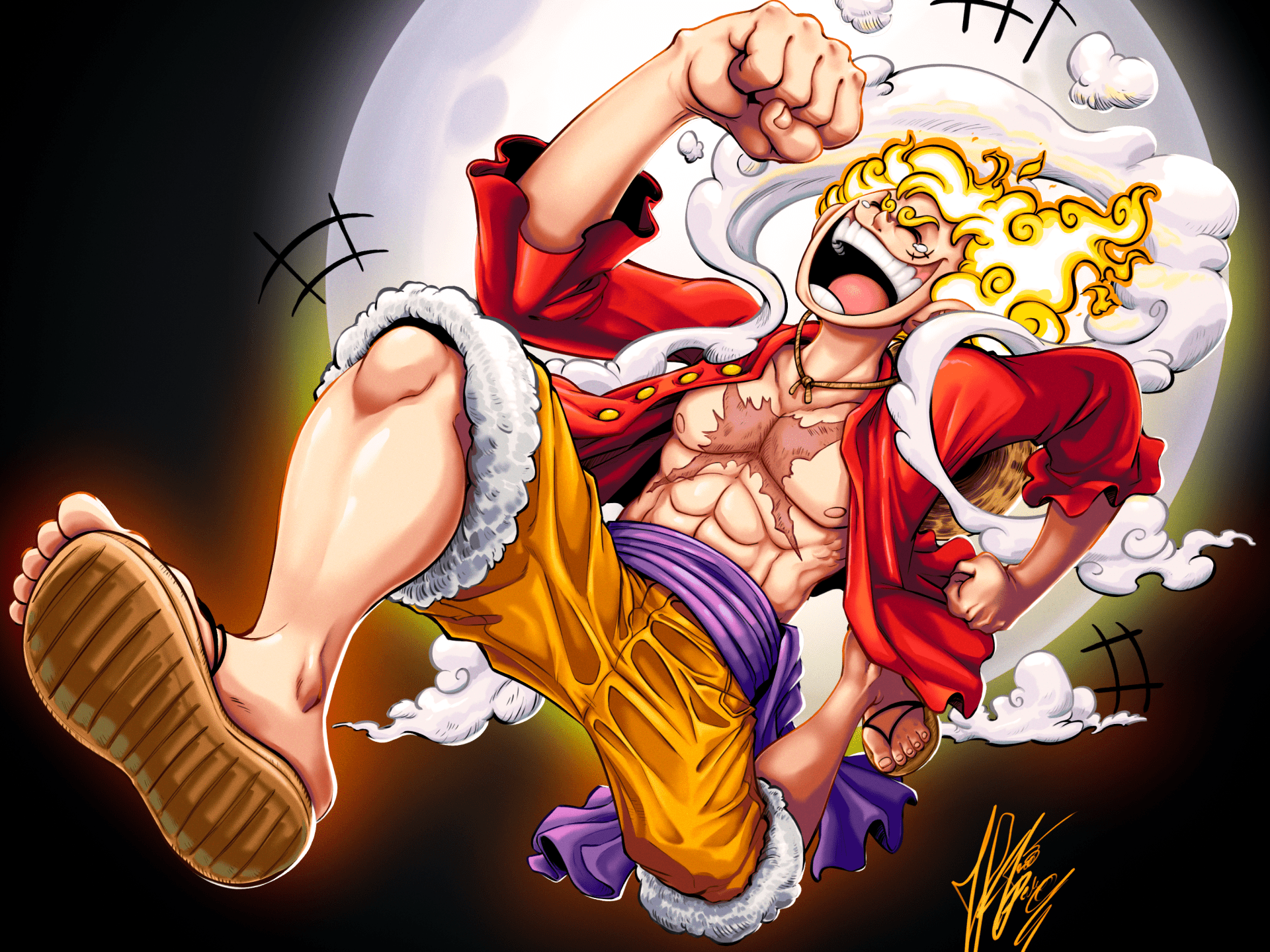 1920x1440 Luffy GEAR 5 by JoePopls, luffy png 4k