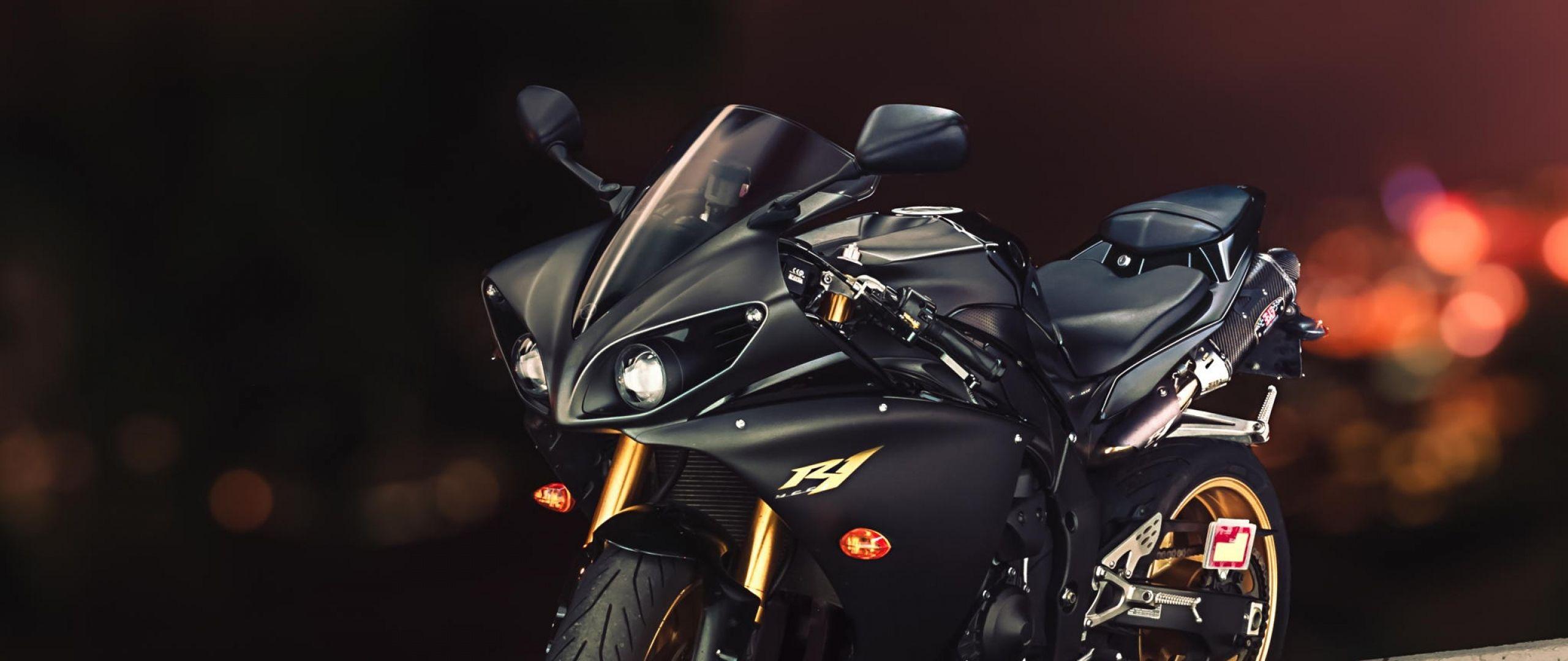 2560x1080 Hd Background Yamaha Yzf R1 Sport Bike Black And Gold