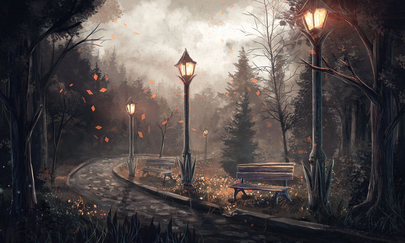 1600x960 Fantasy Path View Street HD Wallpaper