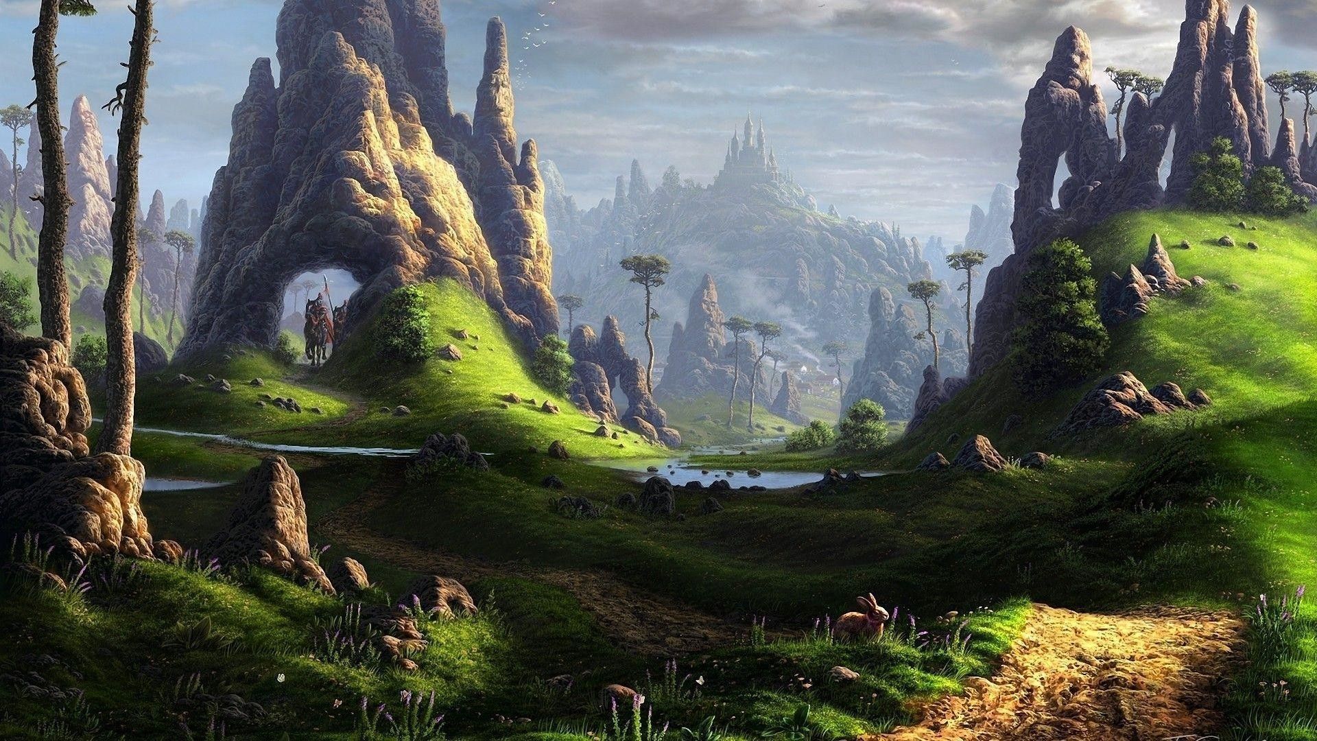 1920x1080 Winter Fantasy Scene Wallpaper