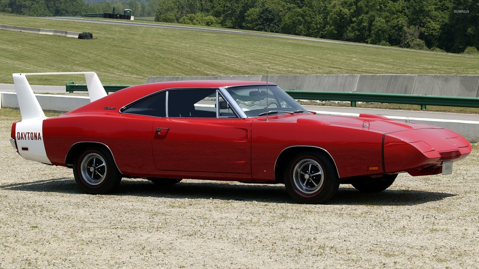 1920x1080 Red Dodge Charger Daytona on a country