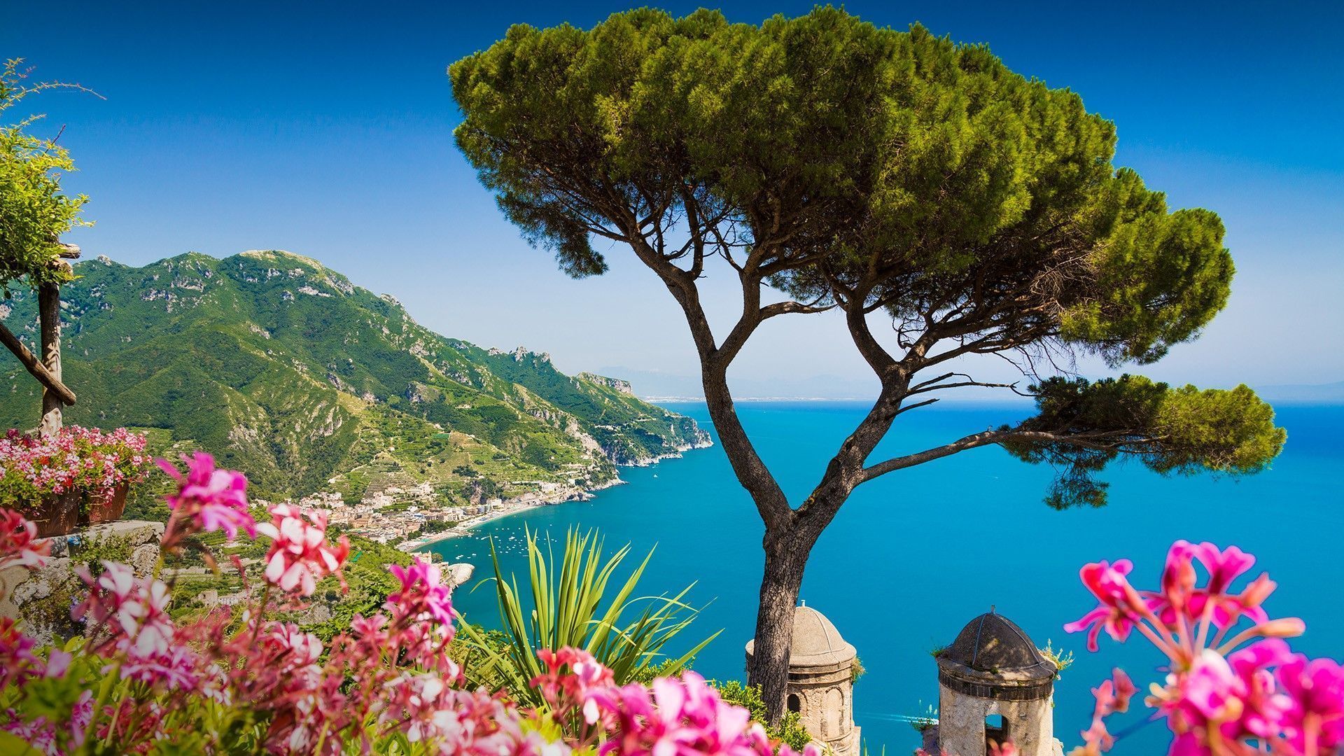 1920x1080 Amalfi Coast view with Gulf of Salerno