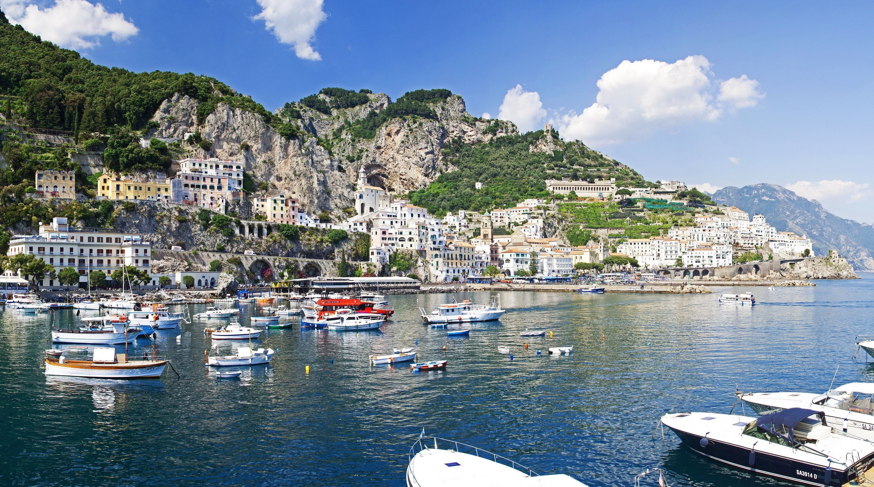 3455x1925 Salerno, Amalfi, Italy, Towns, Man Made