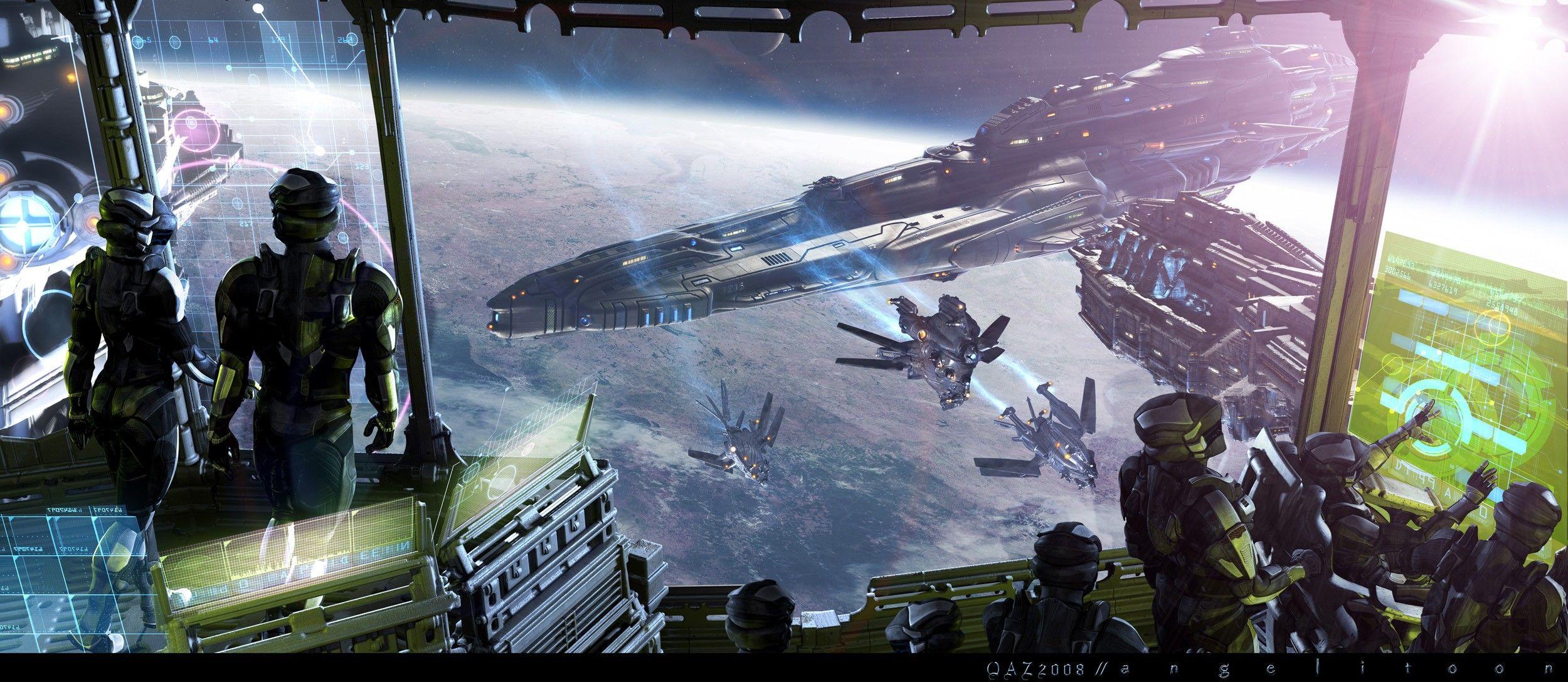 Hình nền HD 2500x1088 Spaceship