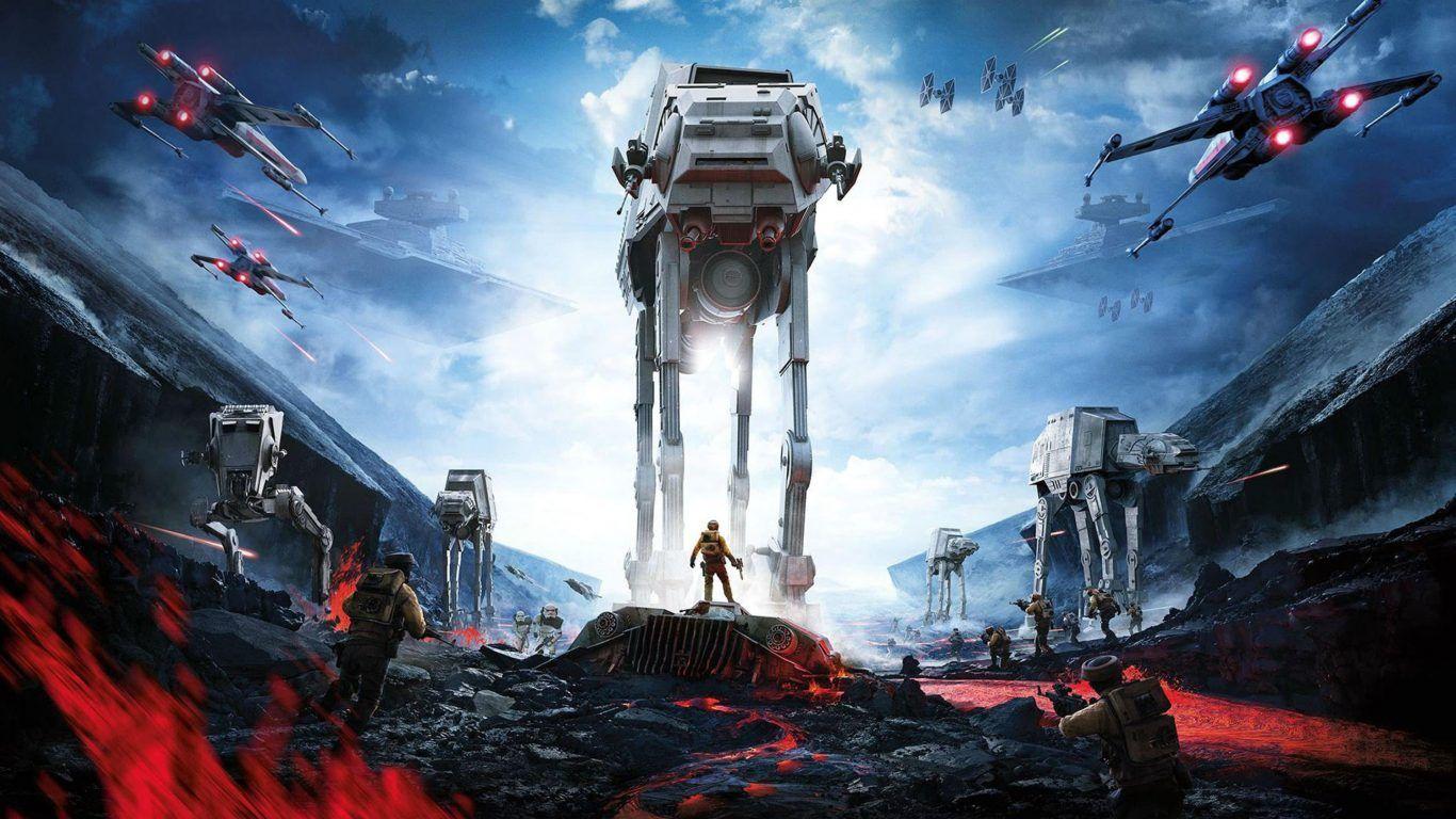 1366x768 Star Wars Battlefront Video Game Ps4 Attack Walker Desktop