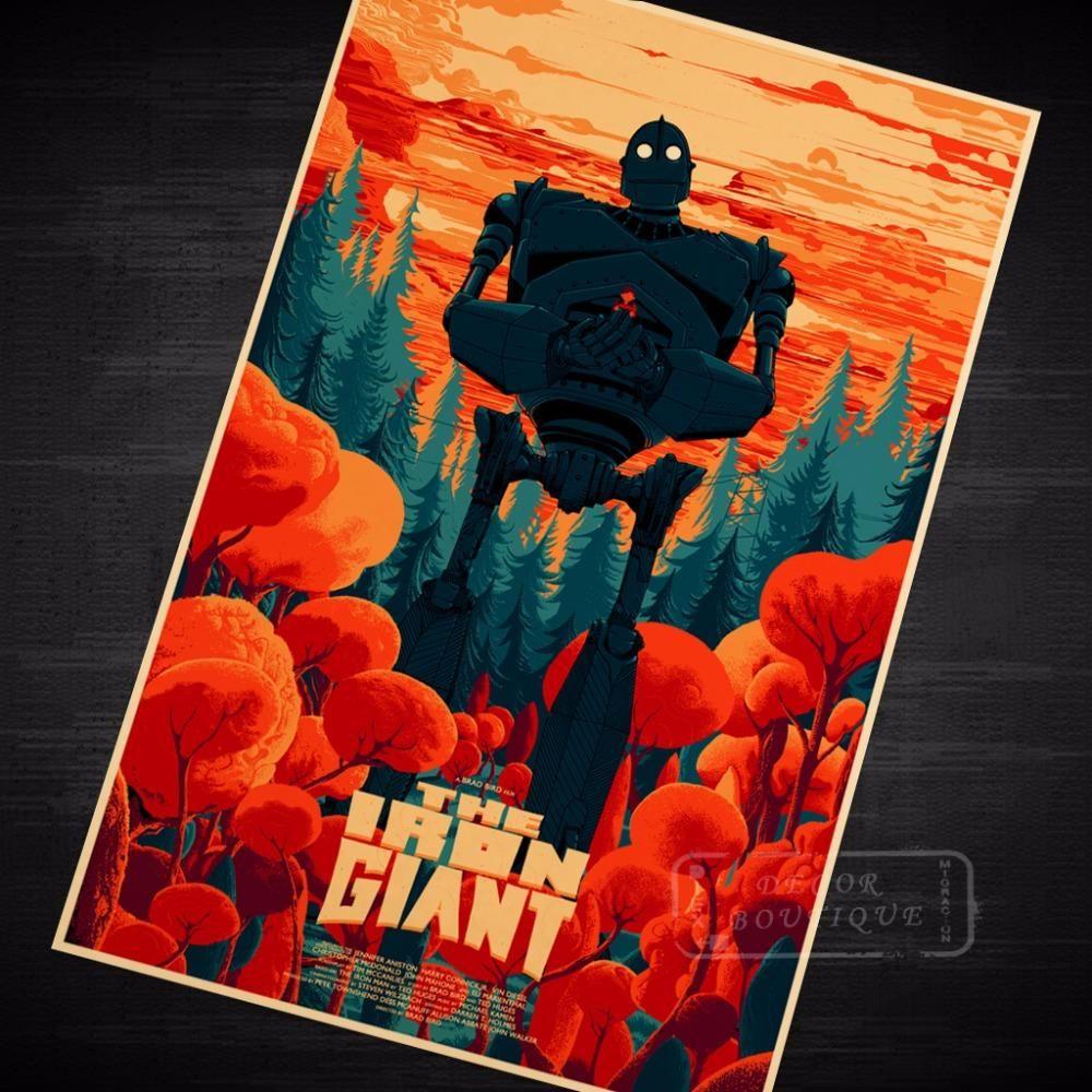 1000x1000 Sci Fi Movie The Robot Giant Classic Vintage Retro Kraft Poster Decorative DIY Wall Sticker Home Bar Art Poster Decoration Gift