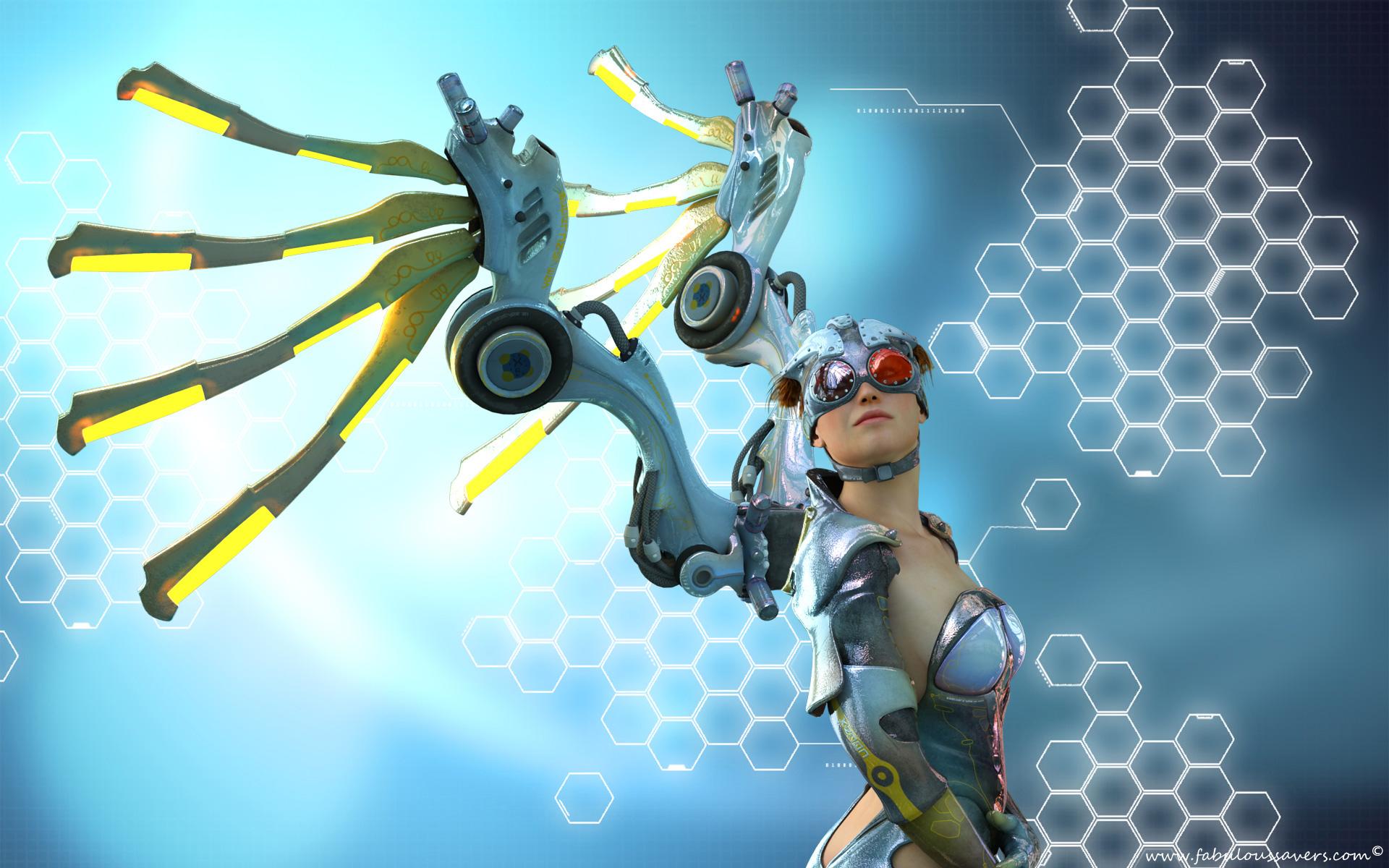 1920x1200 Free Sci Fi Girl Computer Desktop Wallpaper