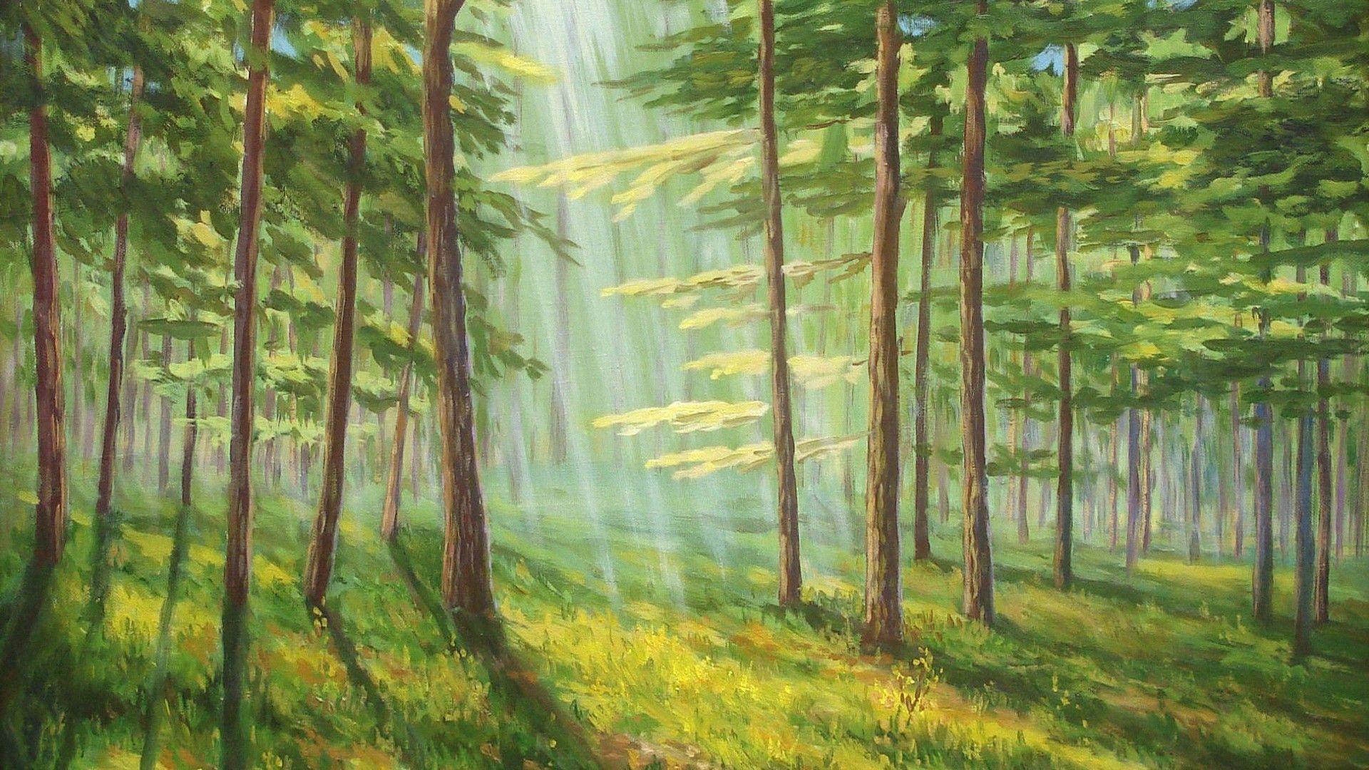 Forest Painting Wallpapers - Top Free Forest Painting Backgrounds