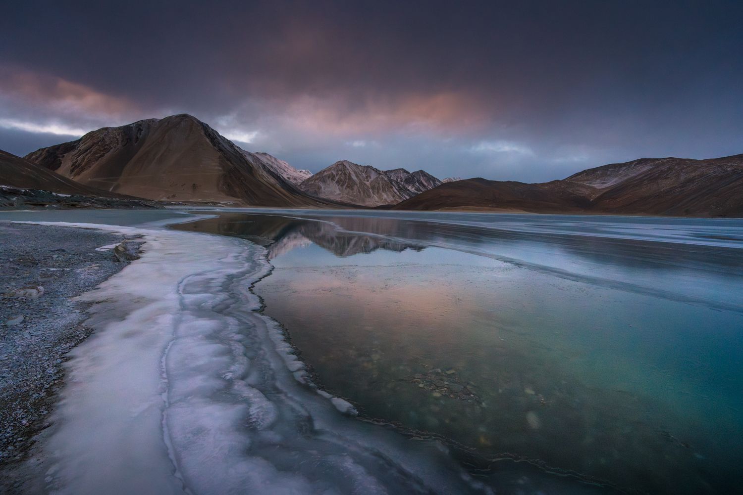 1500x1001 Manish On X: Semi Frozen Pangong Tso