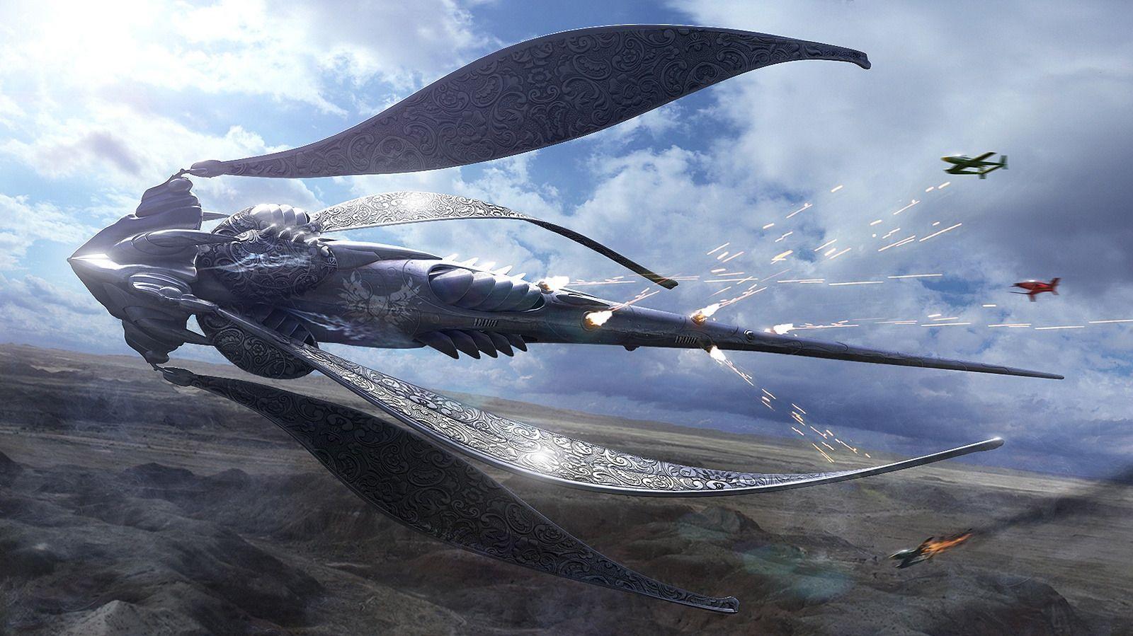 1600x899 Sci Fi - Hình nền tàu vũ trụ.  Một giọt mực.  Tàu không gian