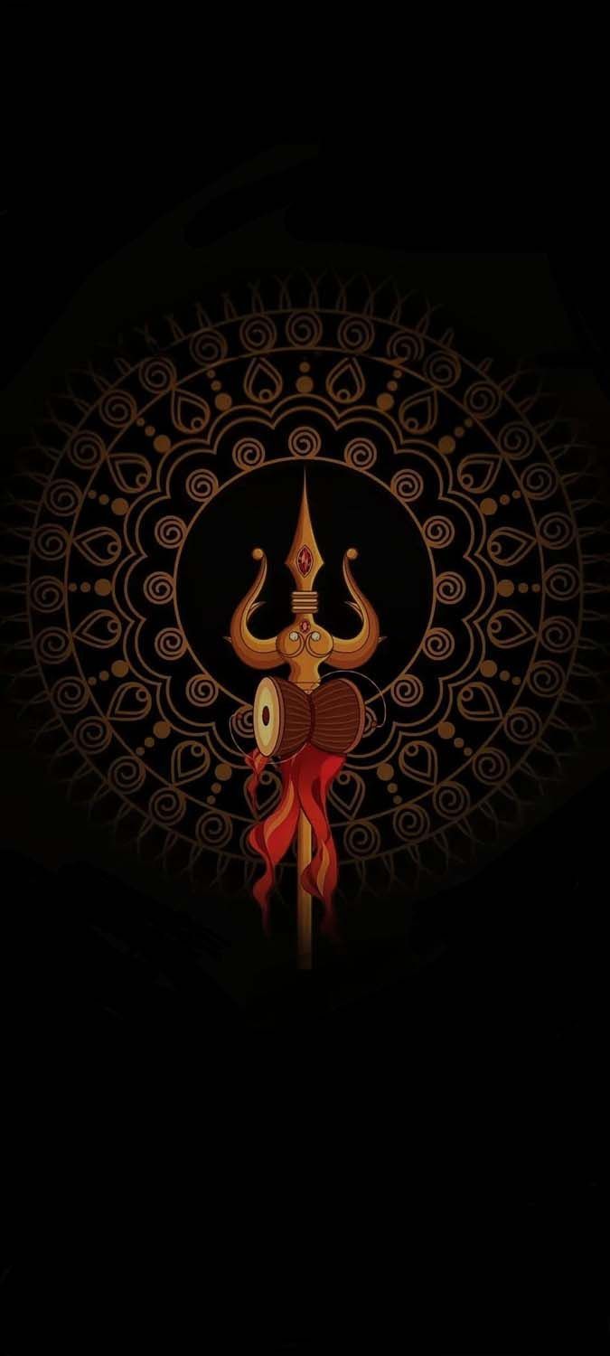 675x1500 Shiva Trishul IPhone Wallpaper HD