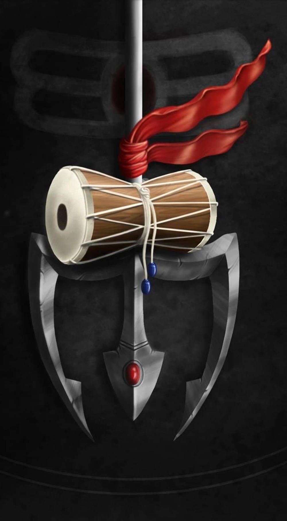 1000x1816 Steel Trishul Digital Artwork Wallpaper