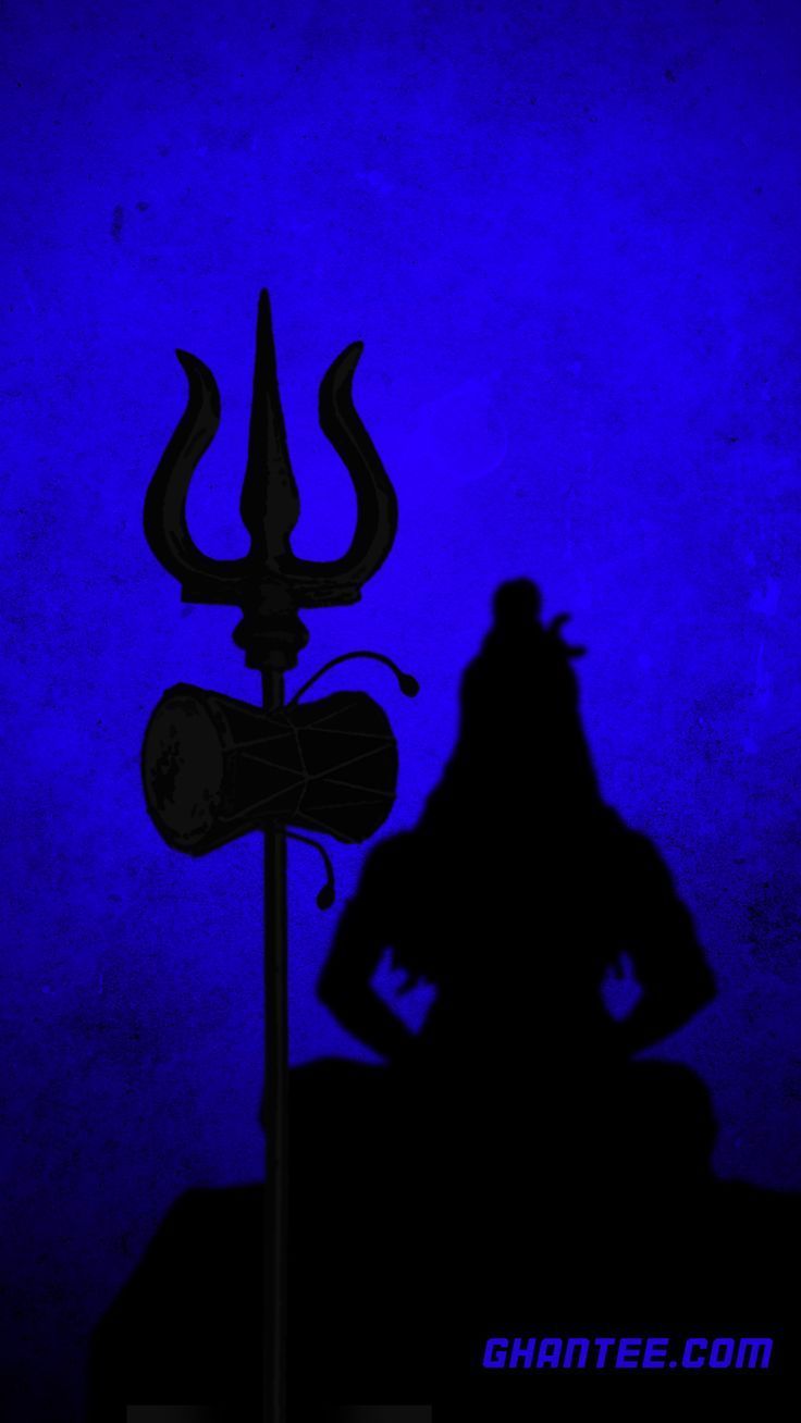 736x1308 blue trishul lord shiva HD phone