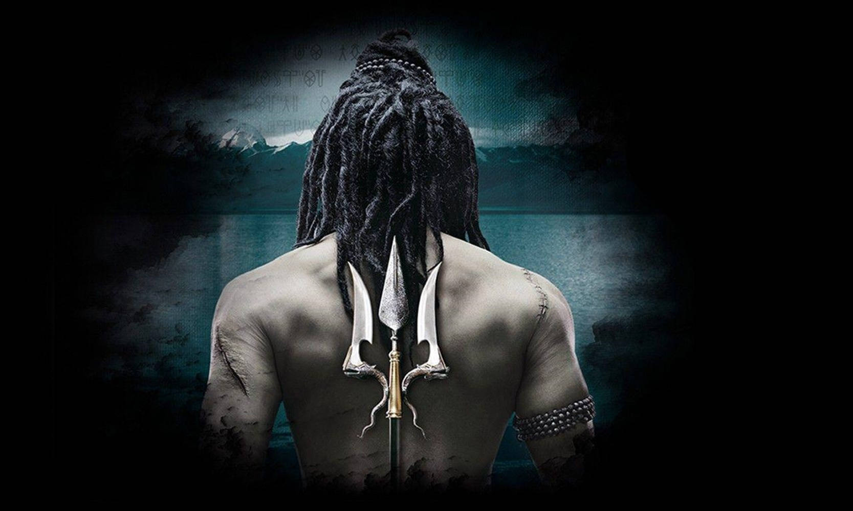 1667x1000 Poignant Shiva Back Trishul Wallpaper