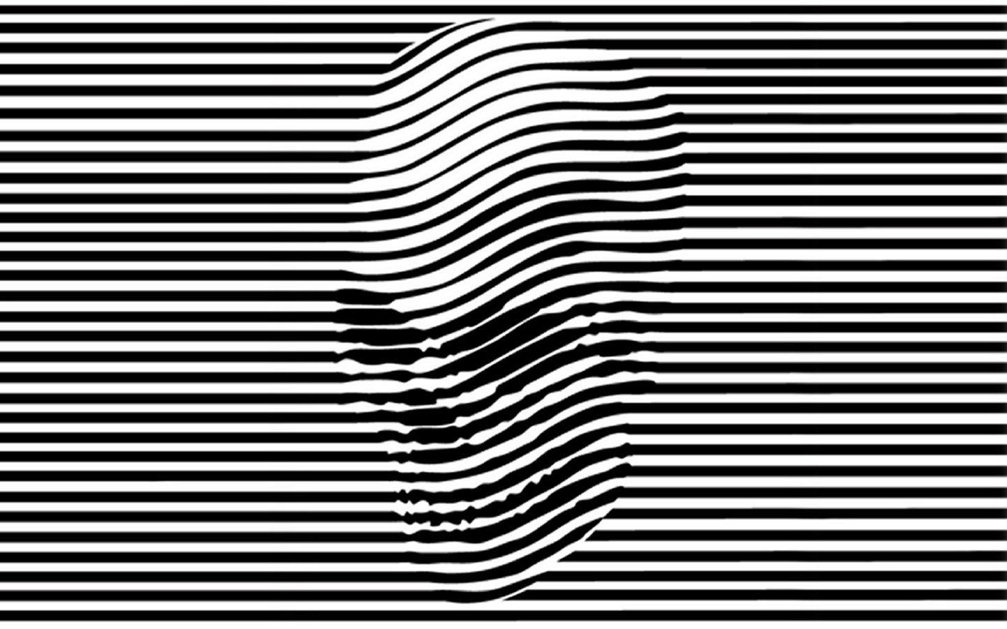 1440x900 abstract, black and white, skulls, WTF, creative, optical
