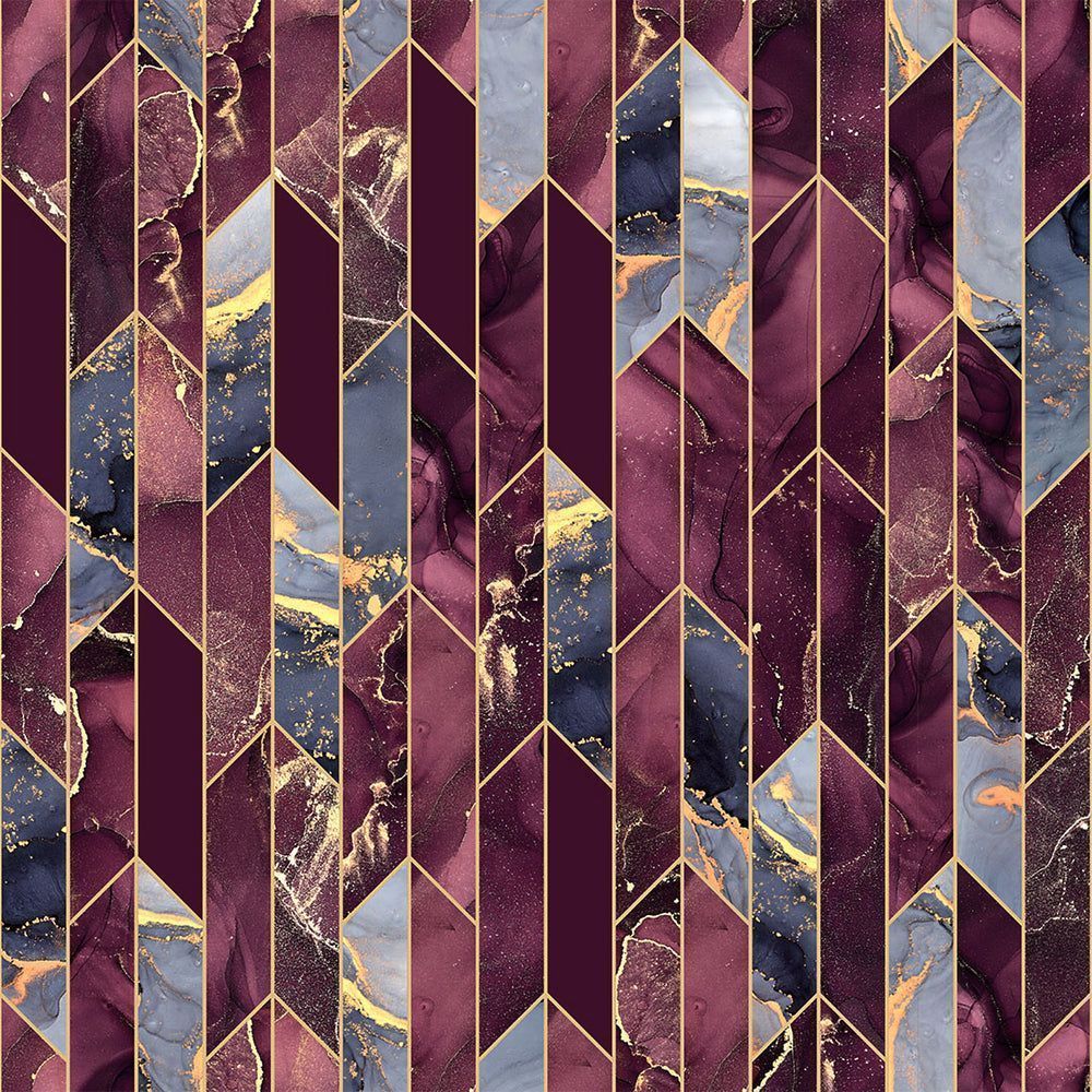 1000x1000 Chicago Wallpaper in Burgundy Marble