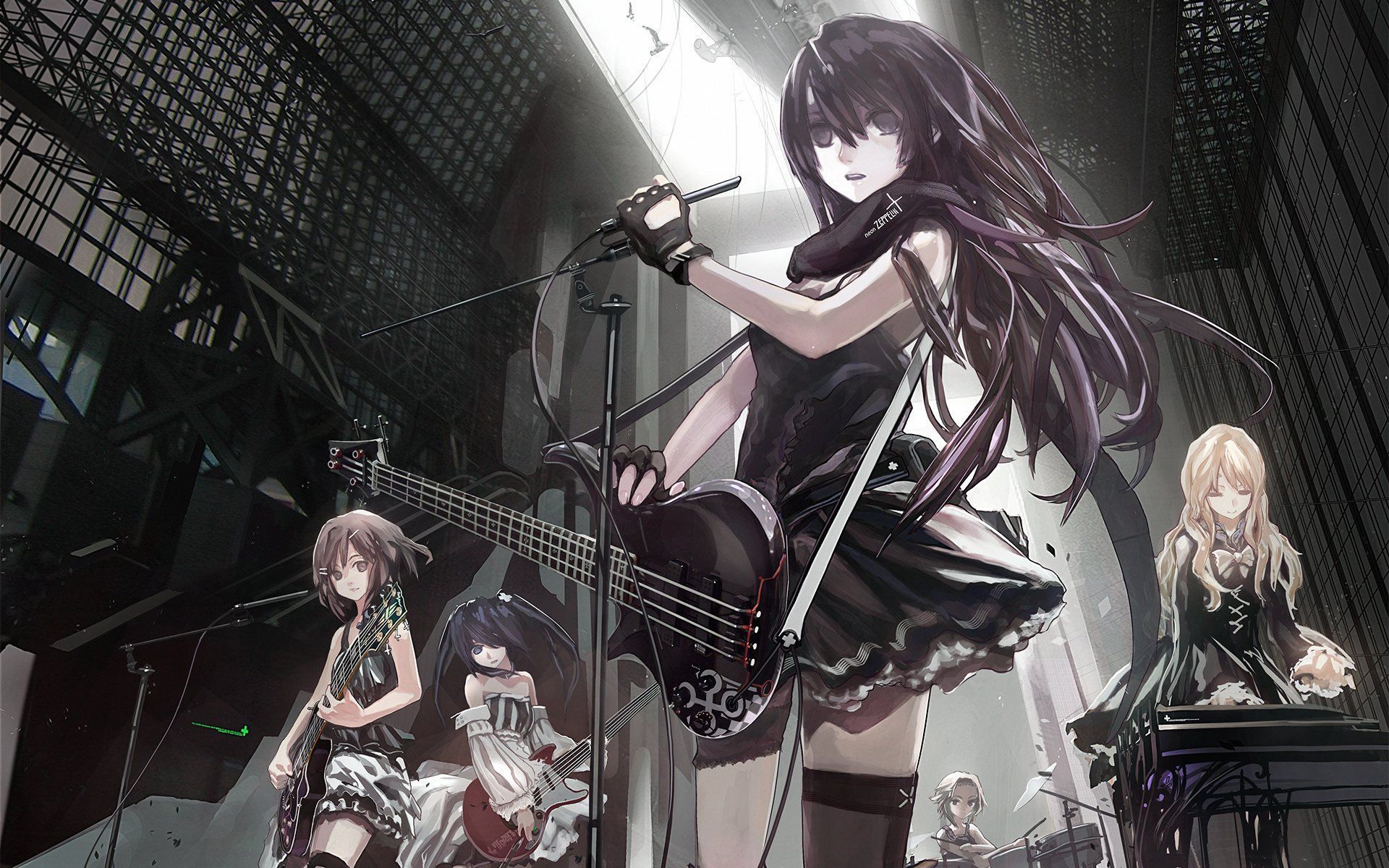 1920x1200 Anime, Band wallpaper, Anime girl