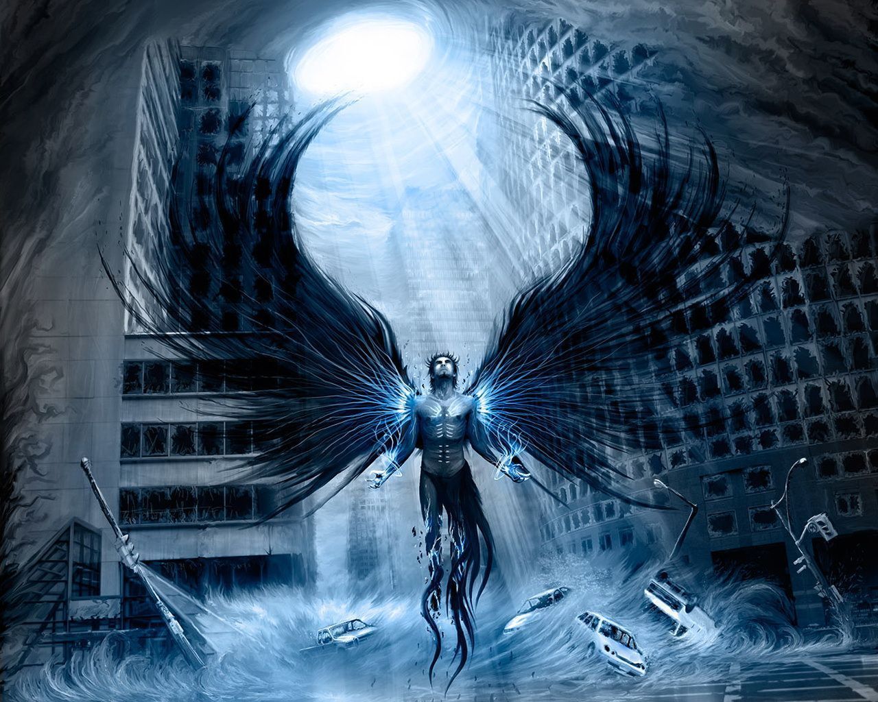 1280x1024 Mobile wallpaper: Dark, Angel, 1437587