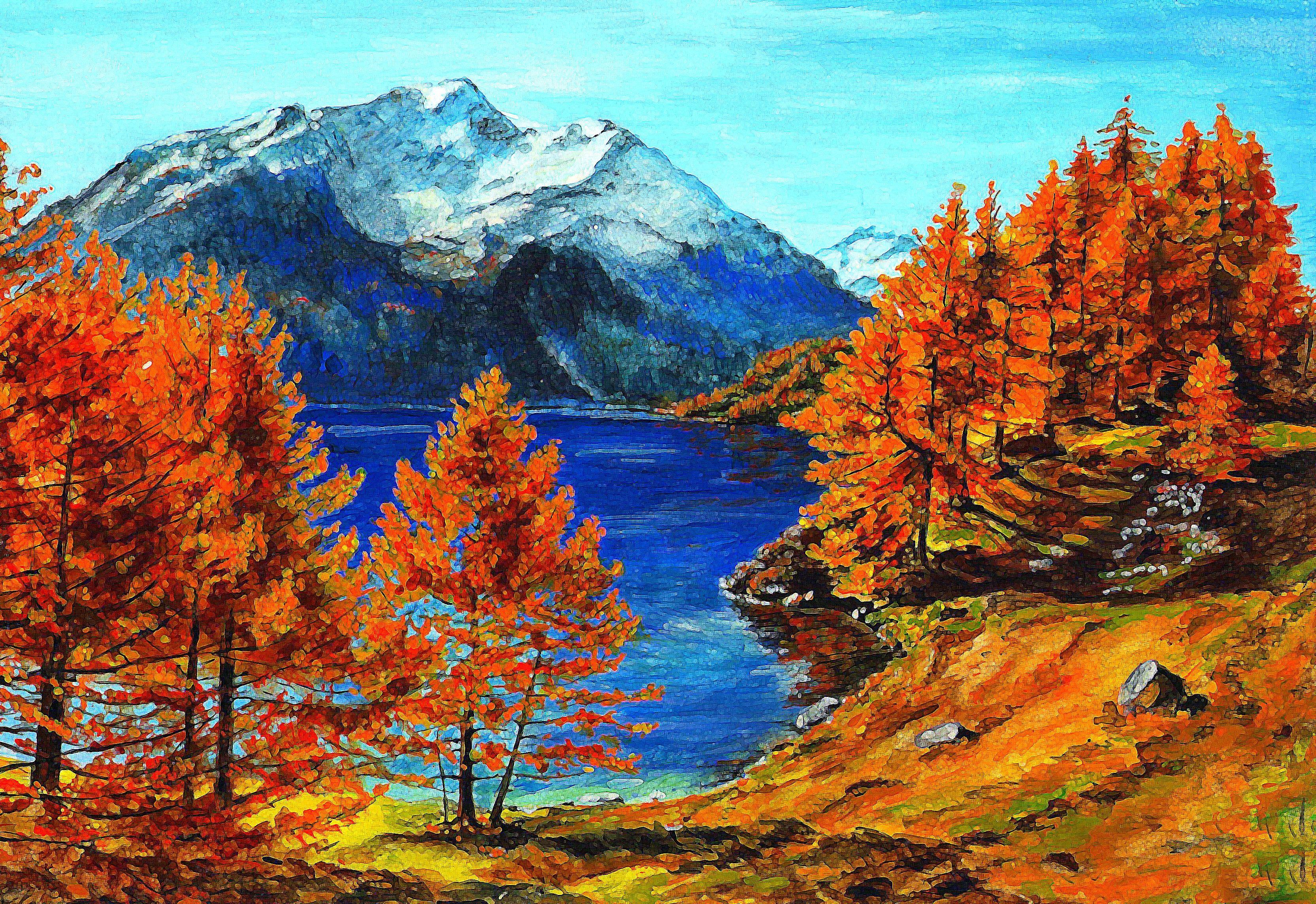 Núi 3330x2288: Bức tranh đẹp Vẻ đẹp Phong cảnh thiên nhiên Núi Mùa thu