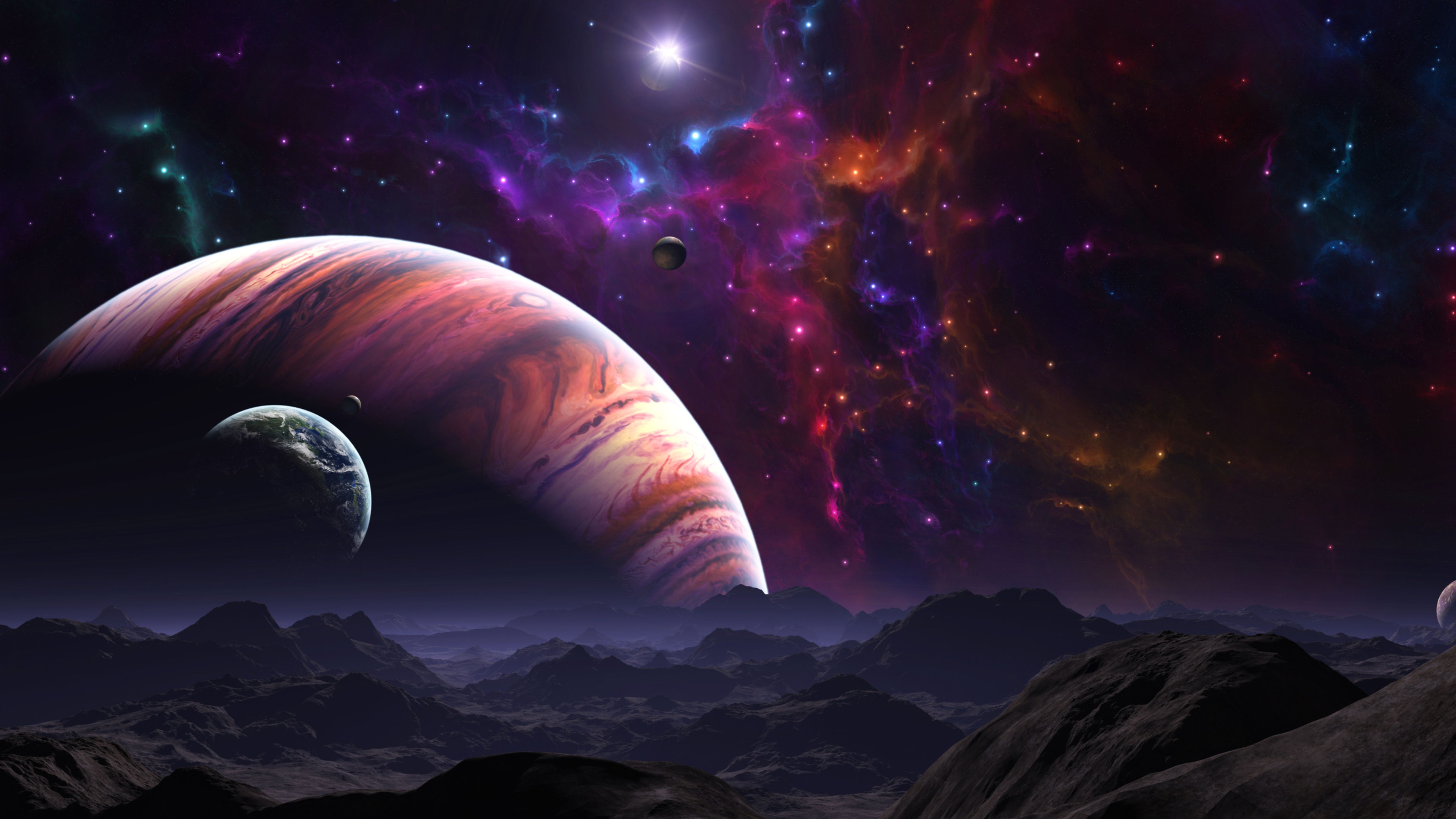 5120x2880 Sci Fi Planet Rise 4k Ultra HD Wallpaper