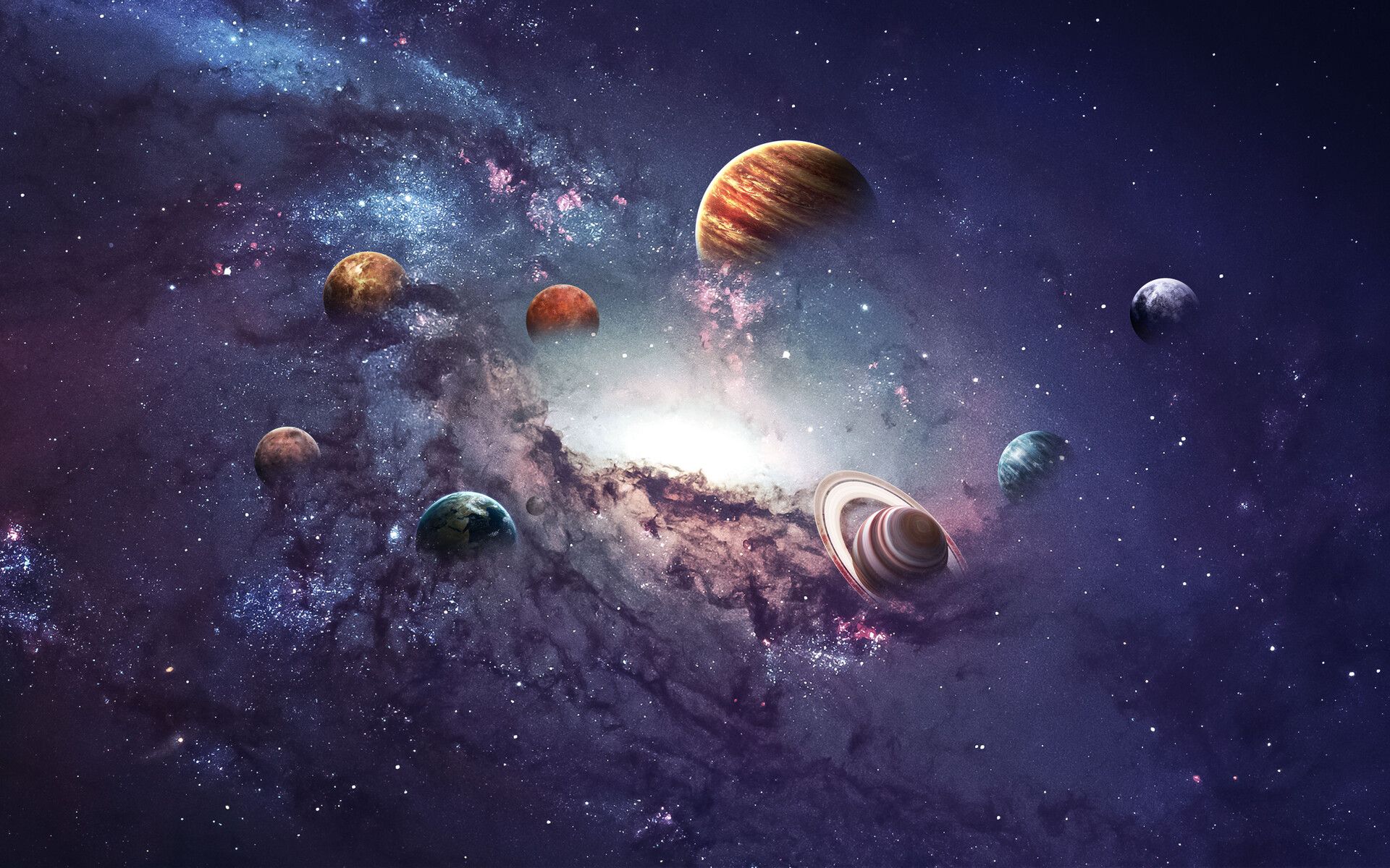 1920x1200 Galaxy Earth Computer Wallpaper