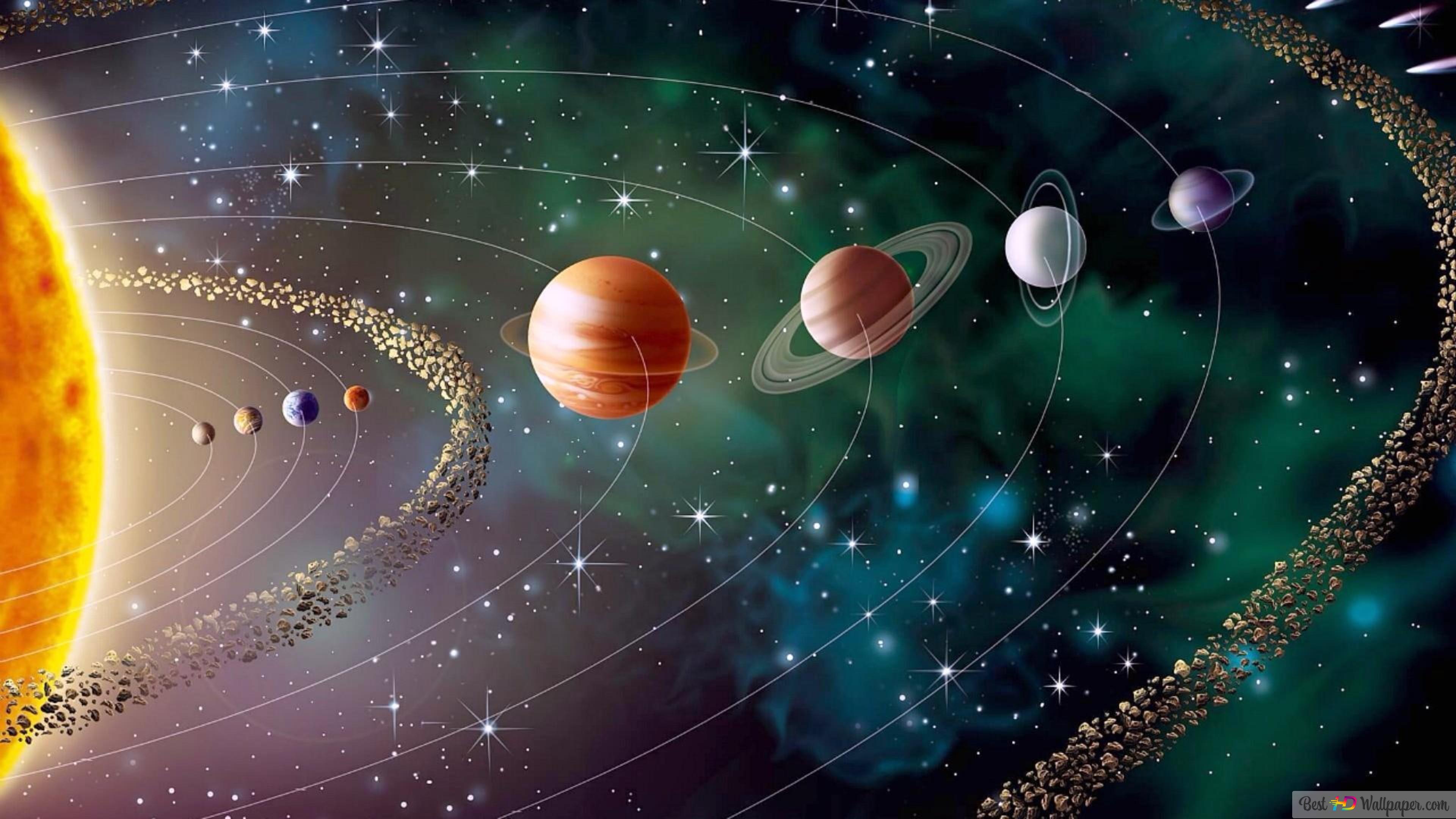 3840x2160 solar system 4K wallpaper