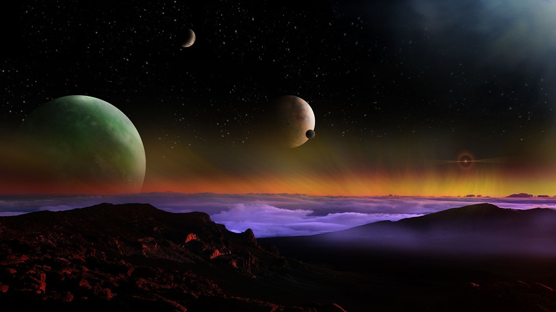 1920x1080 of planets Space 3D Graphics 1920x1080