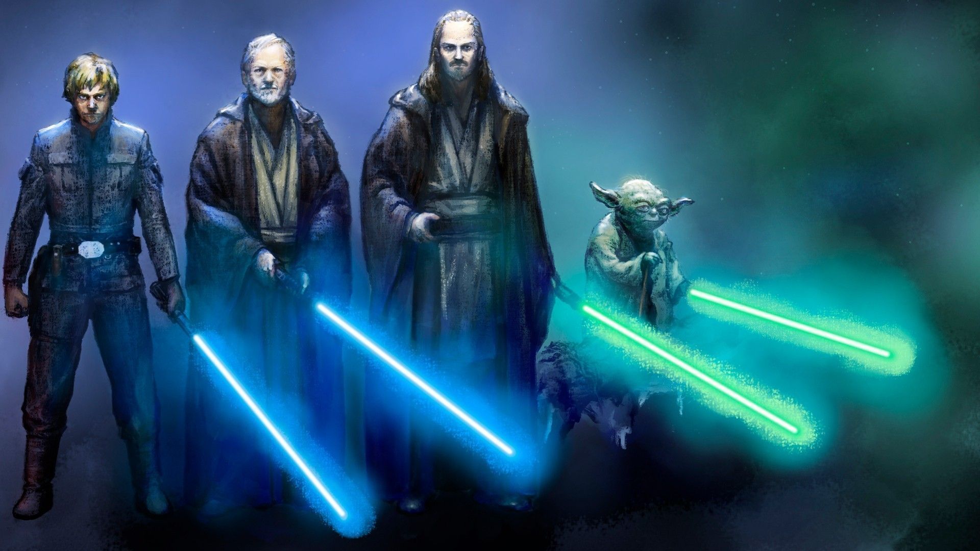 1920x1080 Yoda, lightsaber, Star Wars, Star Wars