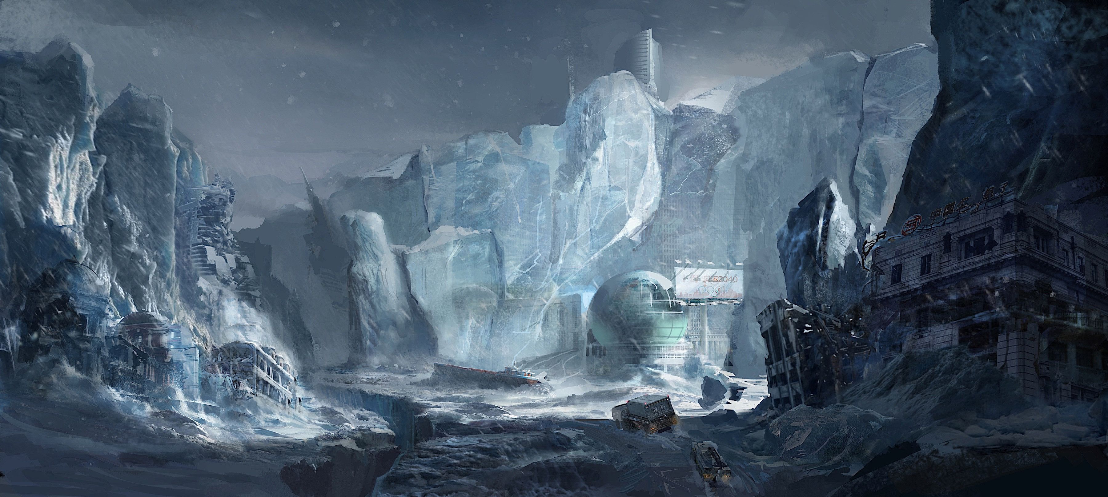 3600x1616 Movie The Wandering Earth HD Wallpaper